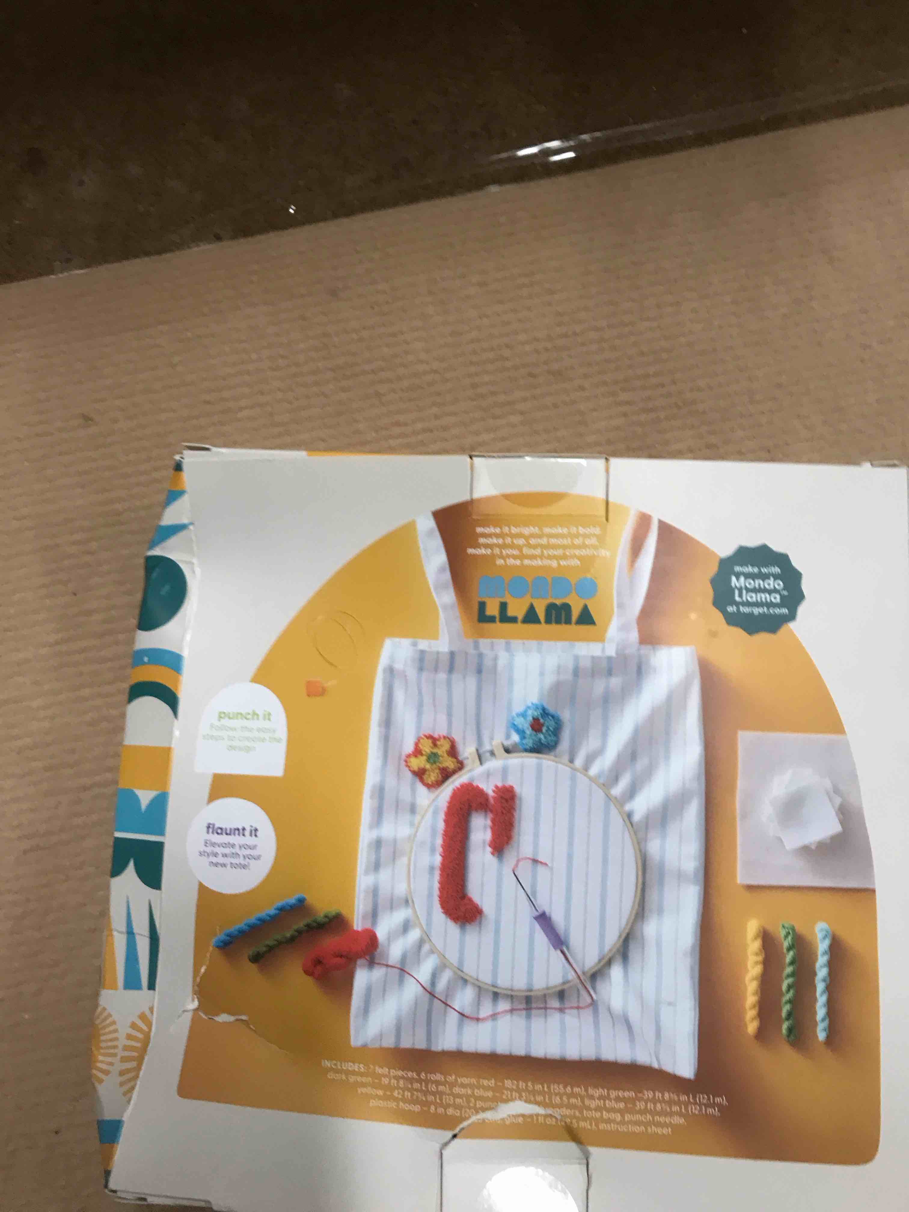 Condition photo showing As Is for Ciao Striped Punch Needle Tote Bag - Mondo Llama™