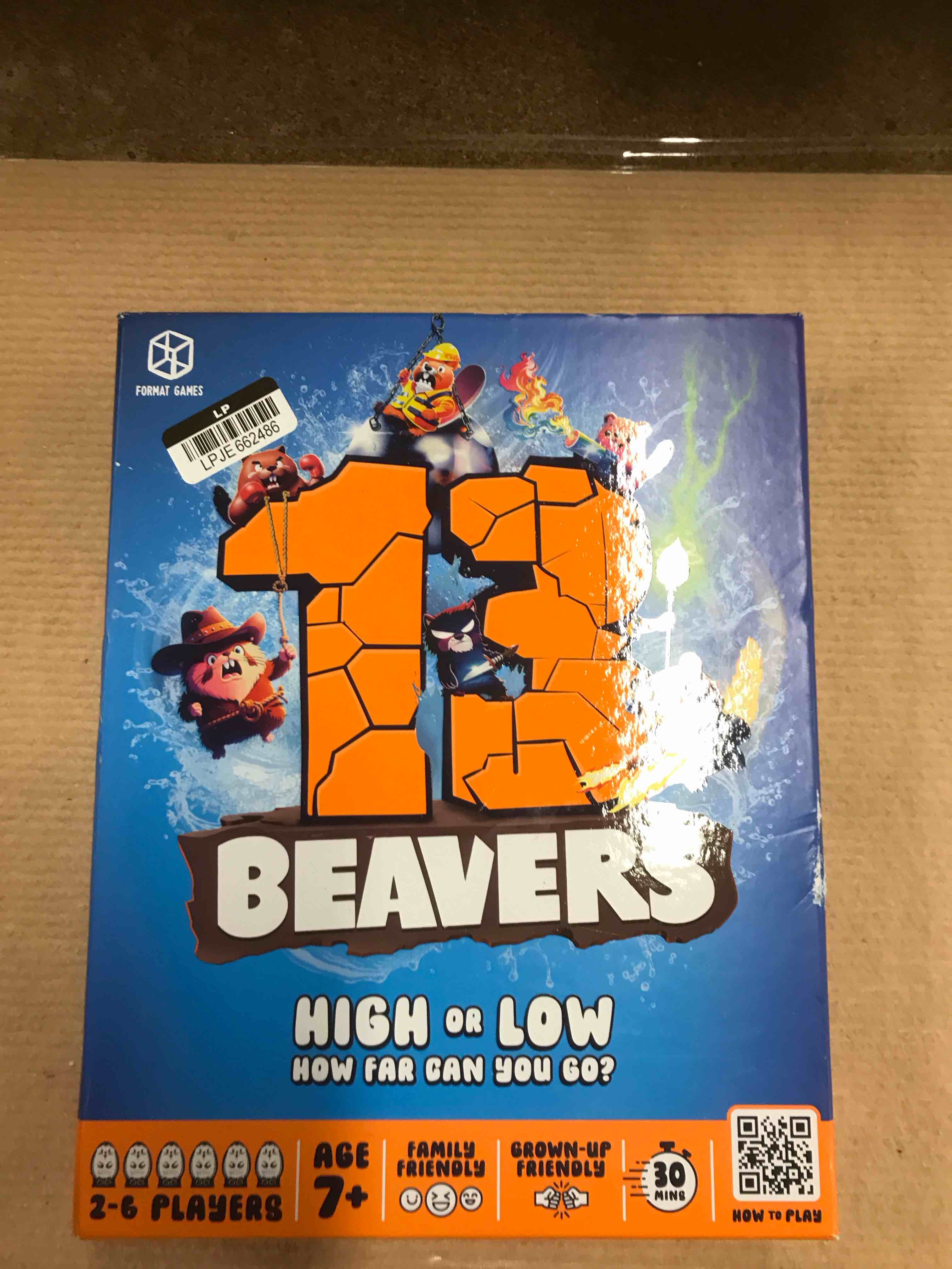 Condition photo showing New/Like New for 13 Beavers Board Game - The Riveting Beaver Journey, Family-Friendly Card Guessing Adventure, Ever-Changing Gameplay! Ages 7+, 2-6 Players, 30-45 Minute Playtime, Made by Format Games