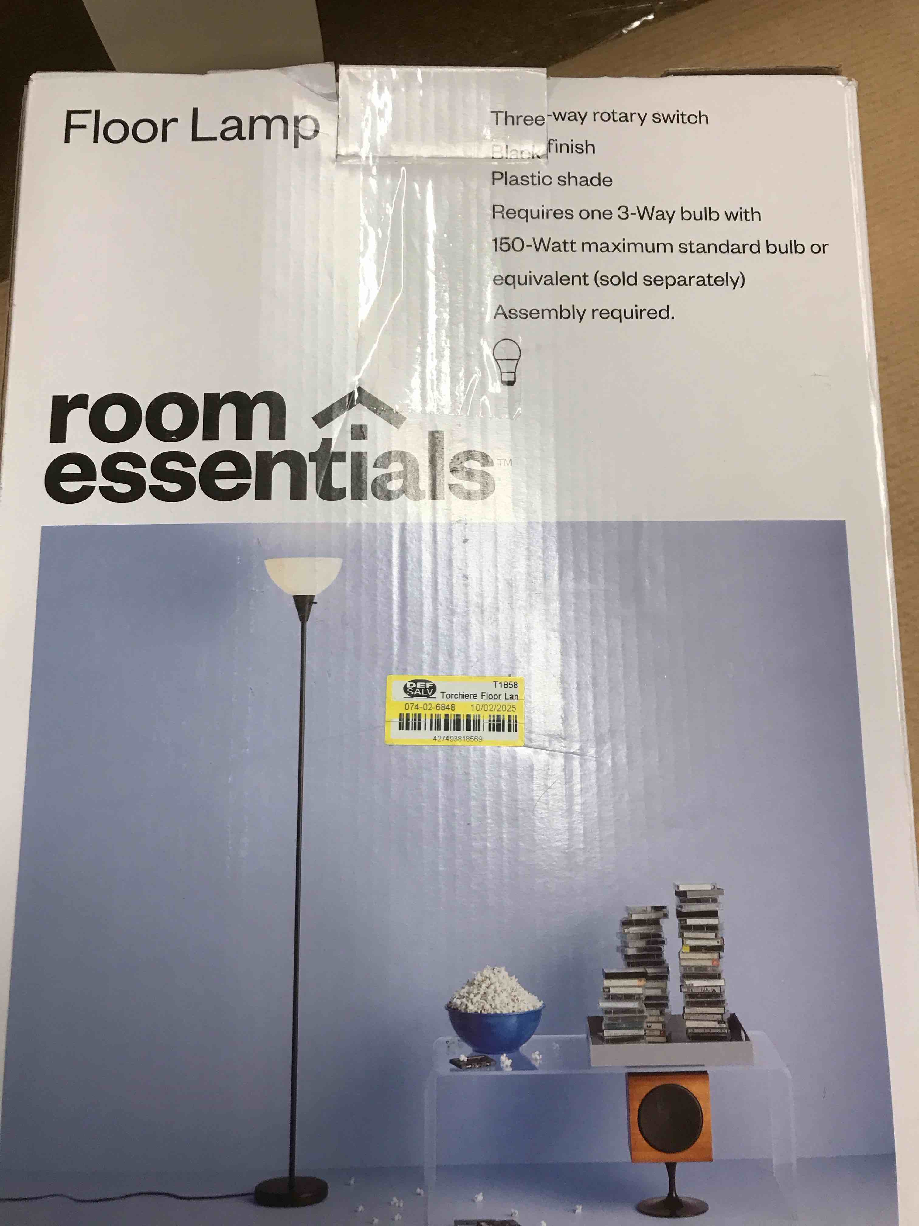 Torchiere Floor Lamp Black - Room Essentials™