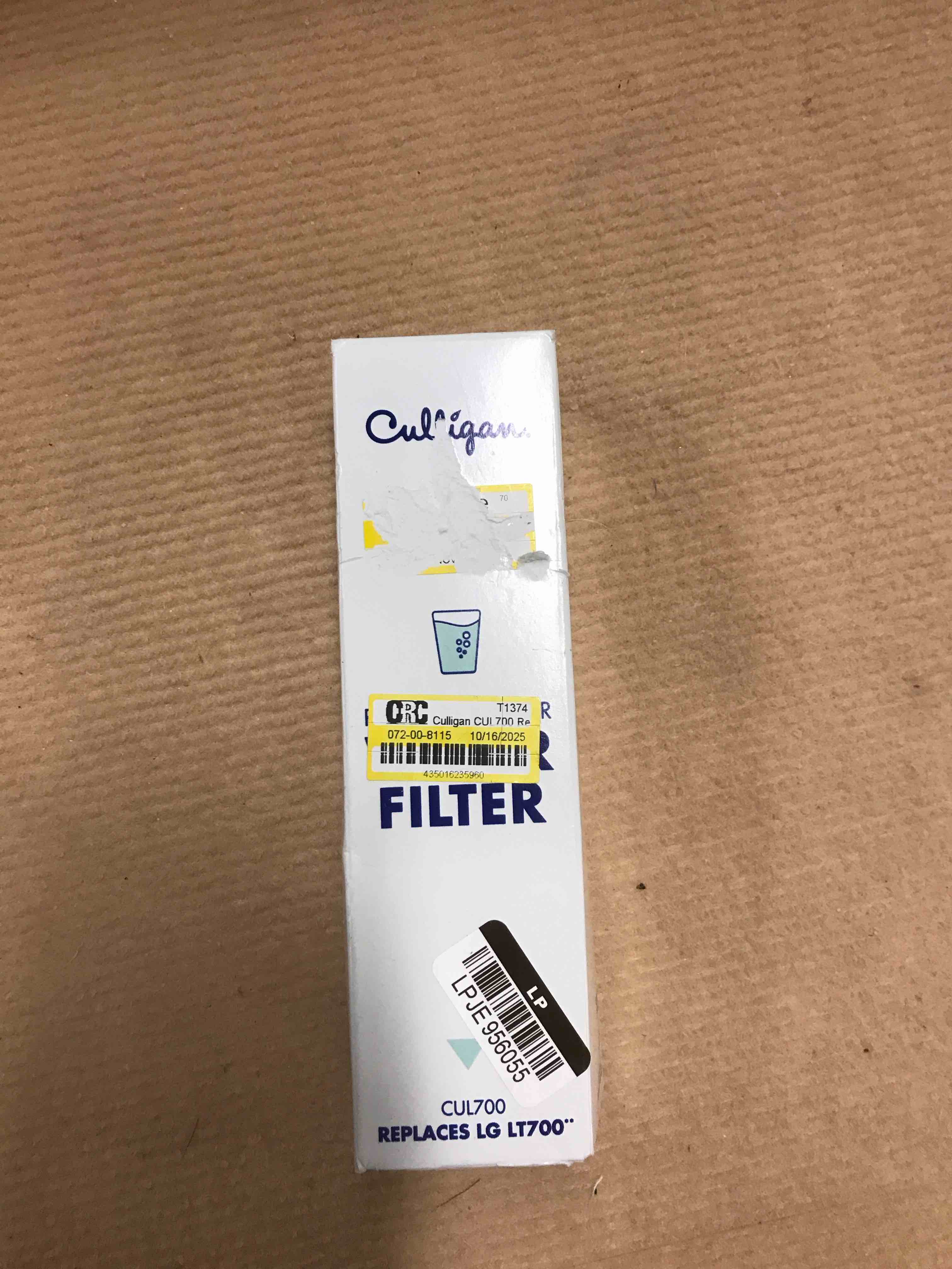 Condition photo showing New/Like New for Culligan CUL700 Replacement LG (LT700P) Refrigerator Water Filter: Filters Odors, Lead, Chlorine, Microplastics, VOCs