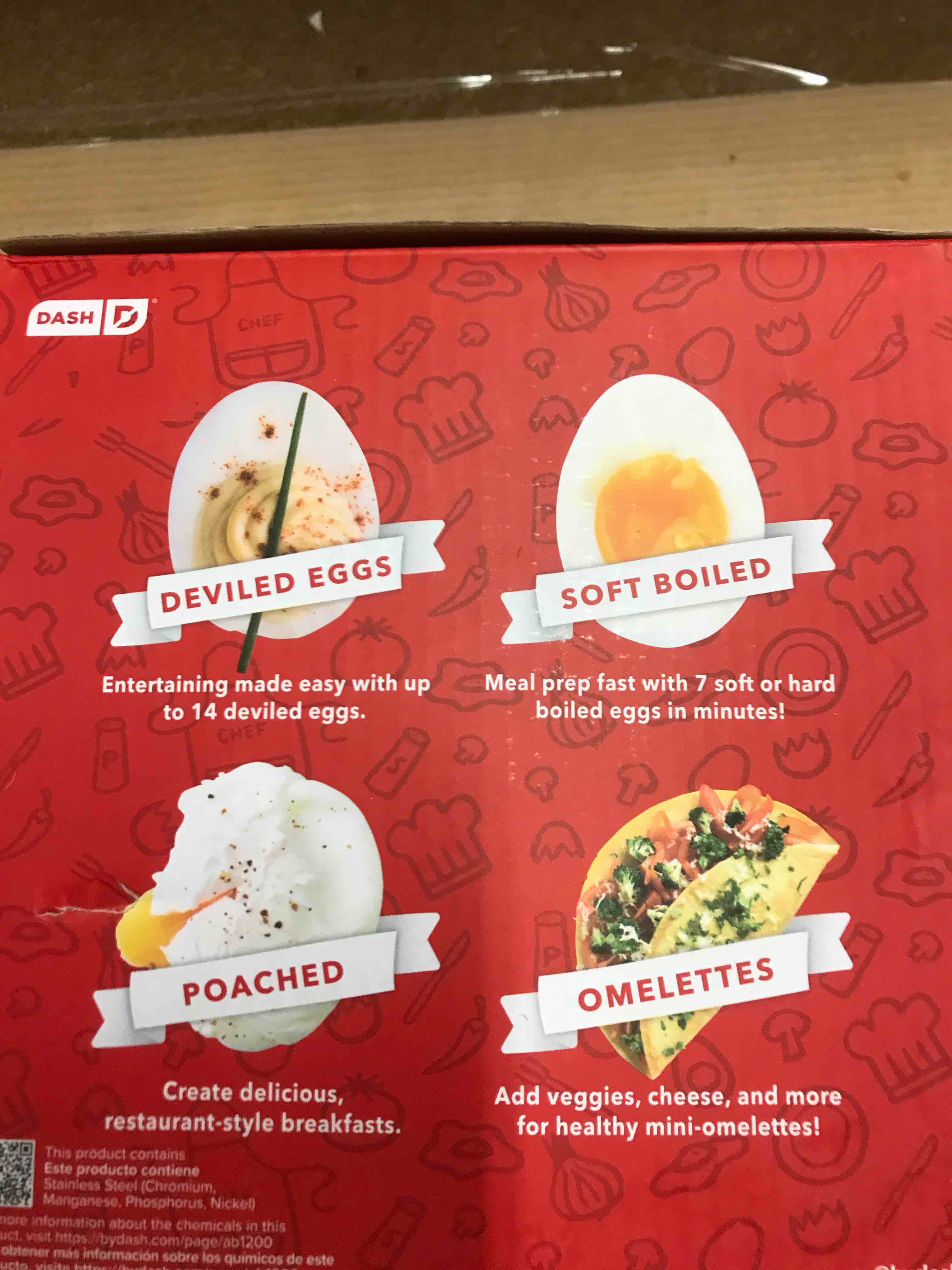 Condition photo showing New/Like New for Dash 3-in-1 Everyday 7-Egg Cooker with Omelet Maker and Poaching - Black