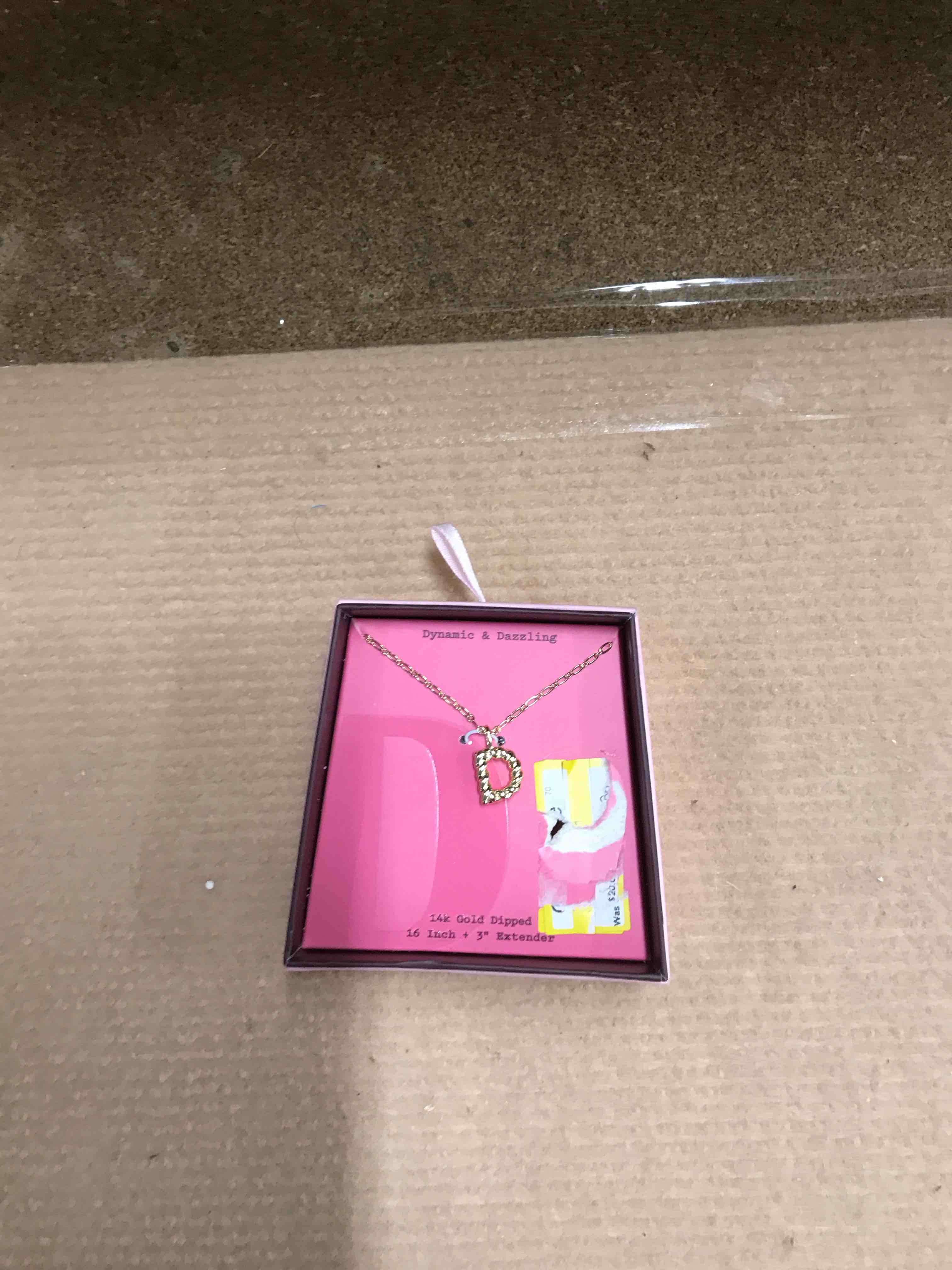 Condition photo showing New/Like New for 14K Gold Dipped Twisted Bubble "D" Initial Necklace - A New Day™ Gold