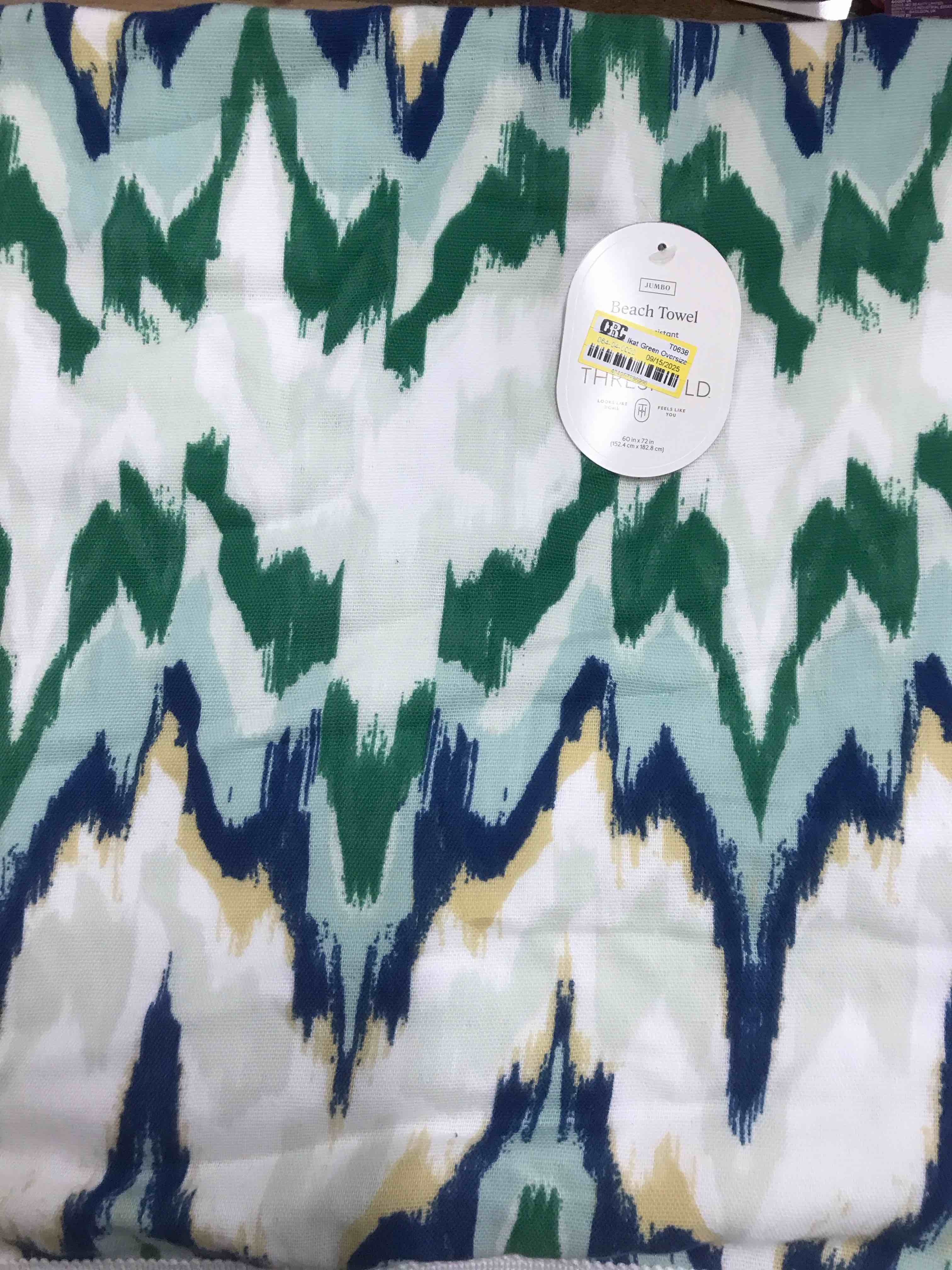 Condition photo showing New/Like New for Ikat Green Oversized Jumbo Beach Towel - Threshold™