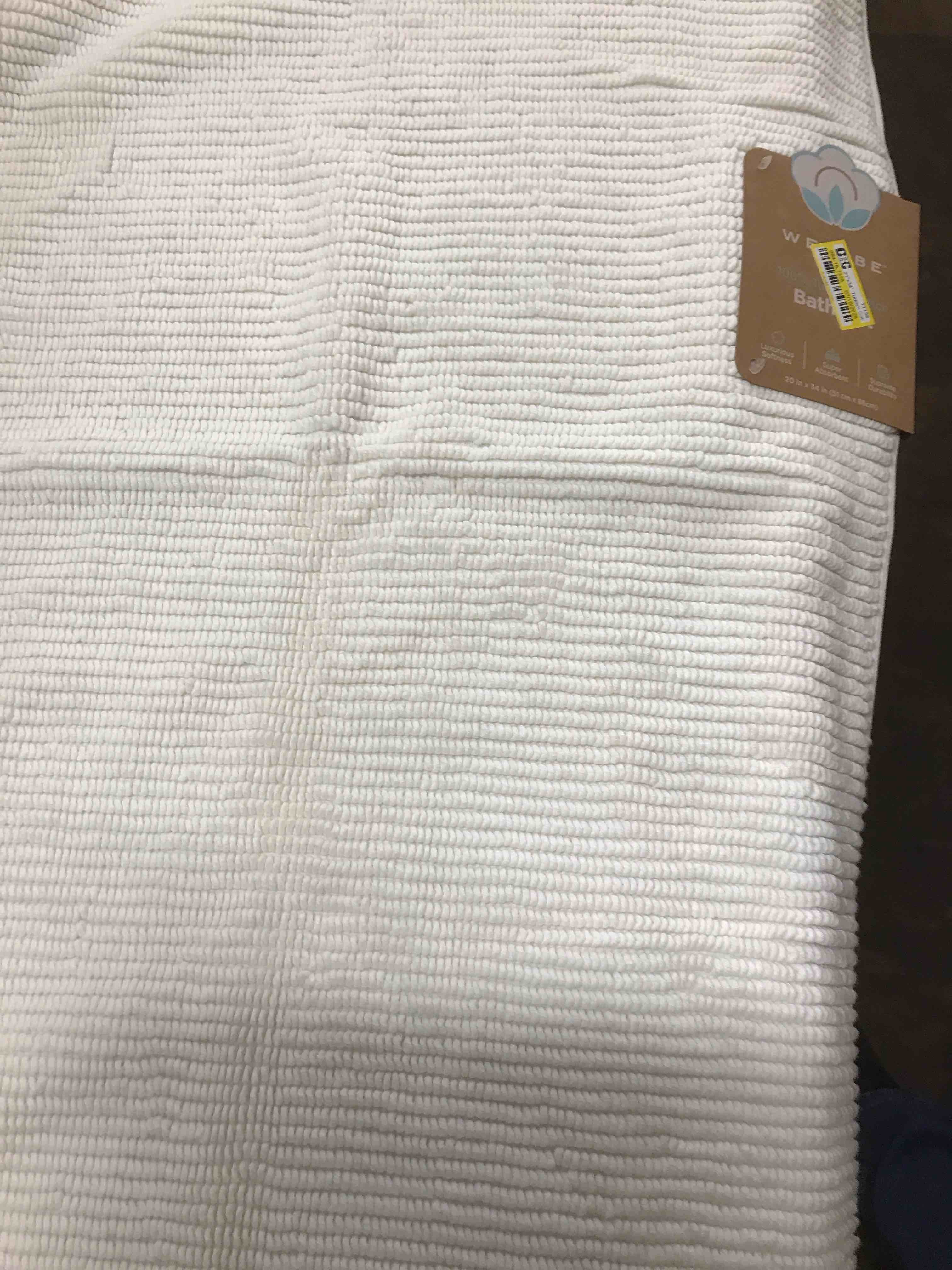 Condition photo showing New/Like New for 21"x34" Turkish Cotton Bath Rug White - Wellbe