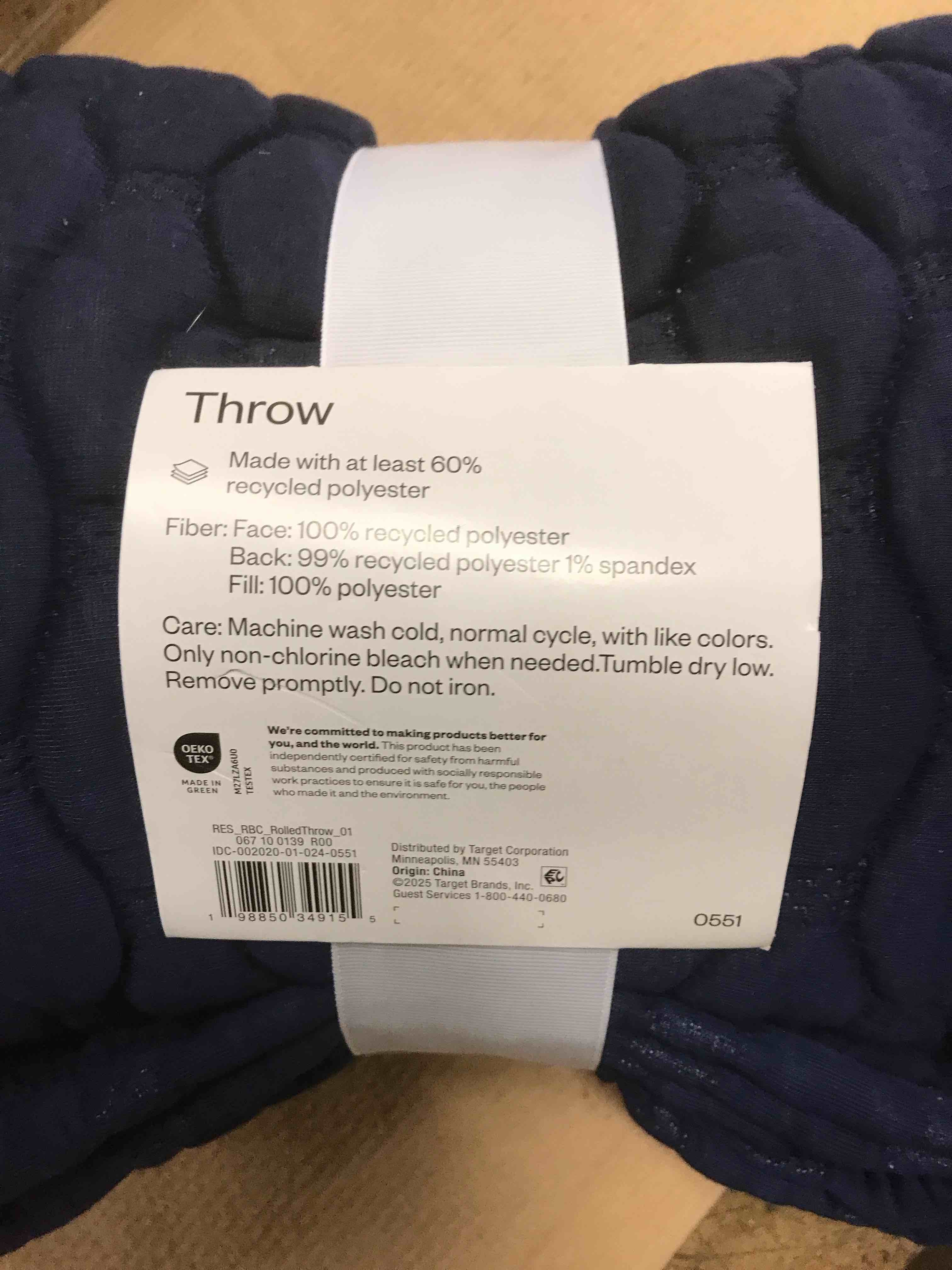 triple knit throw blanket heathered navy blue - room essentials™