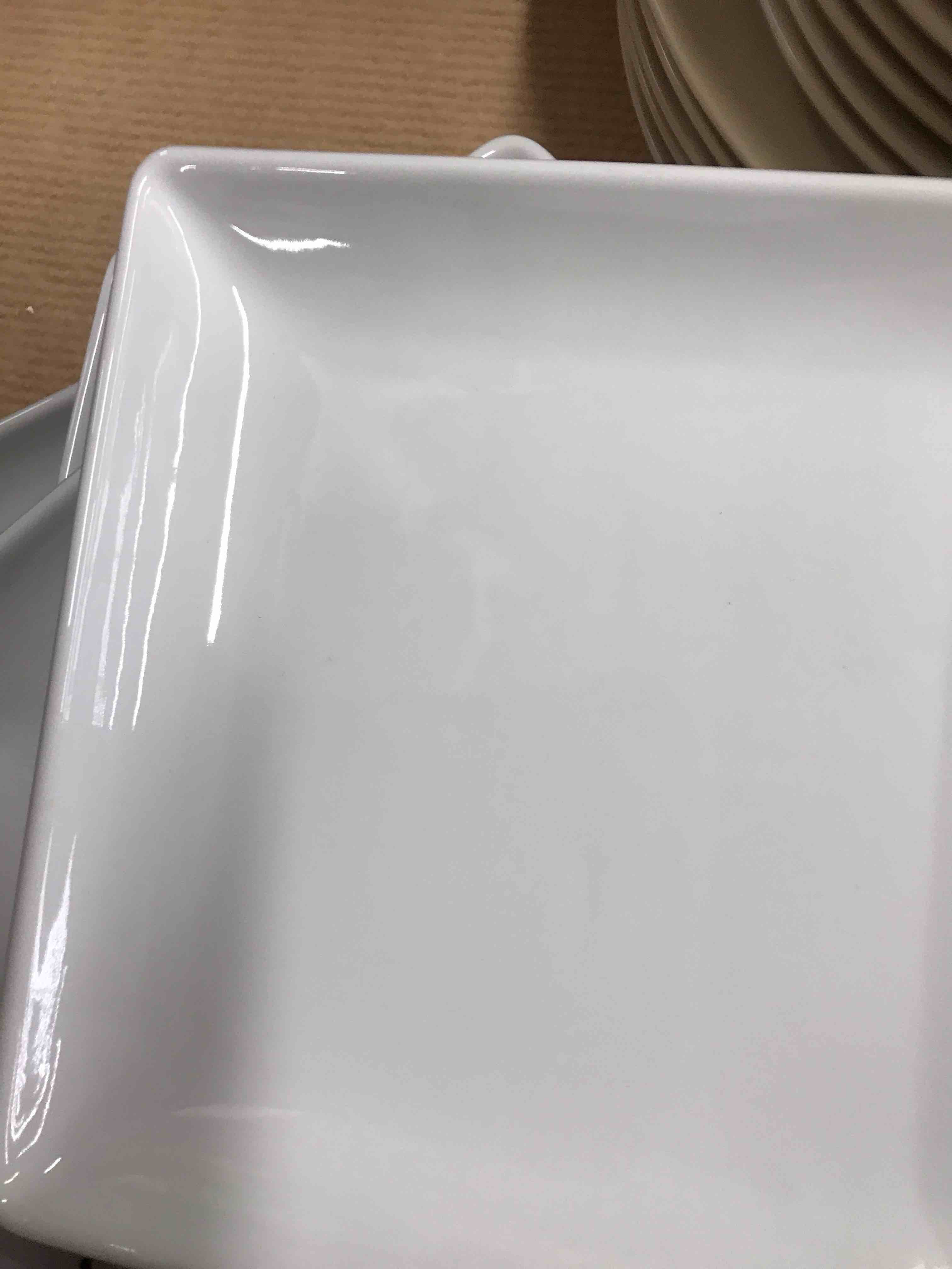 Square Porcelain Salad Plate 8" White - Threshold™: Microwave & Dishwasher Safe, Solid Glazed Dining Plate