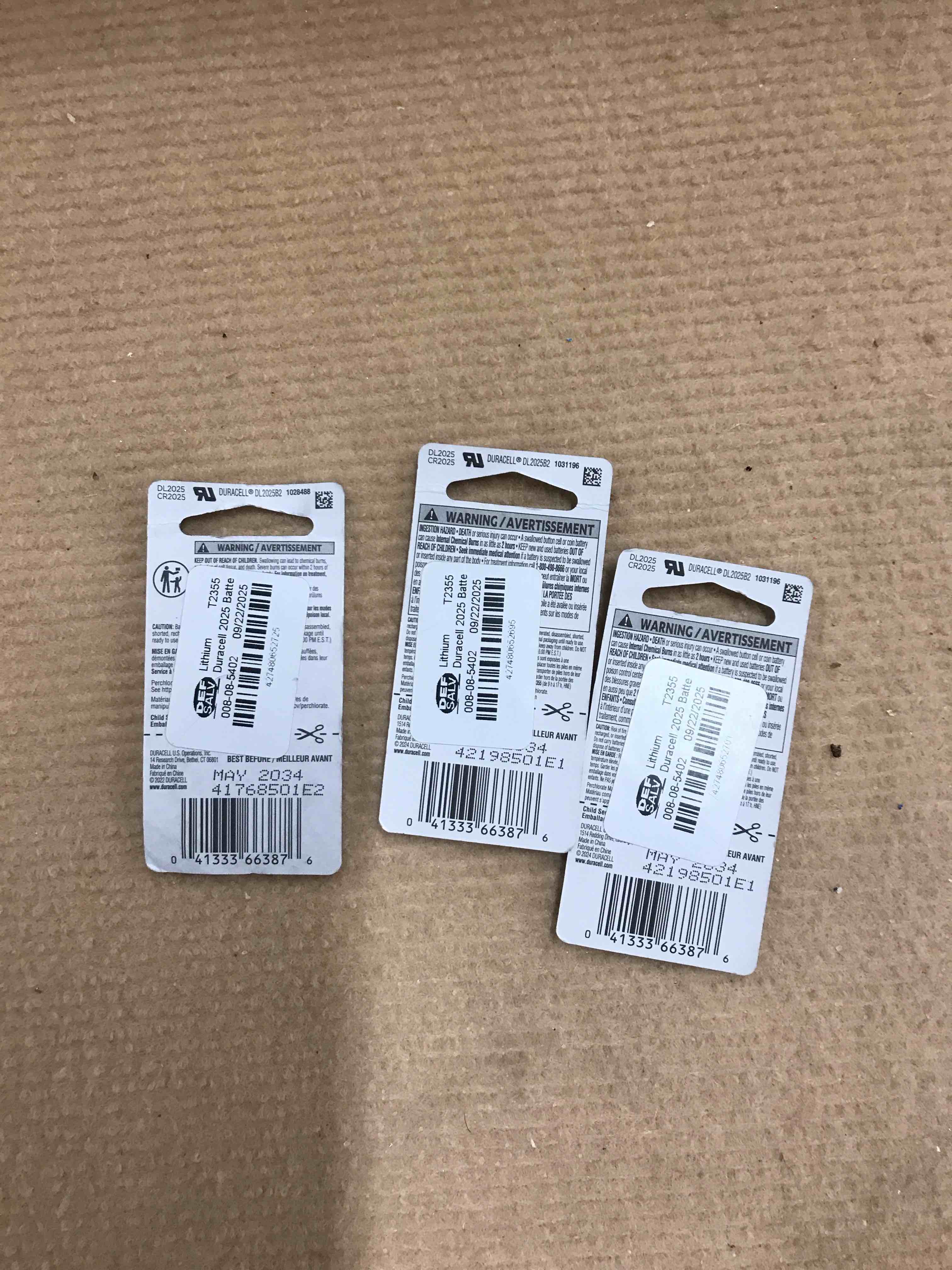 Condition photo showing New/Like New for 2025 Batteries set of 3 packs