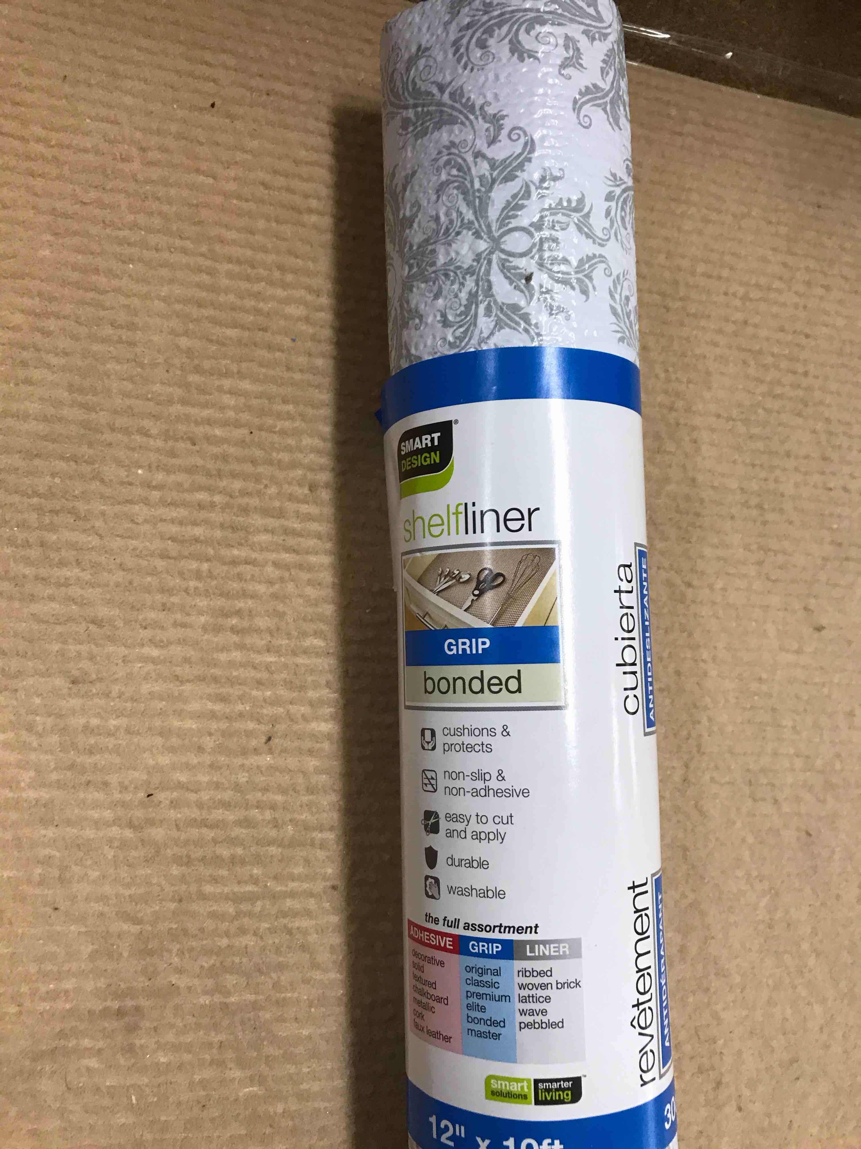 Condition photo showing New/Like New for Smart Design Shelf Liner Bonded Grip - 12 inch x 10 feet - Fleur Gris