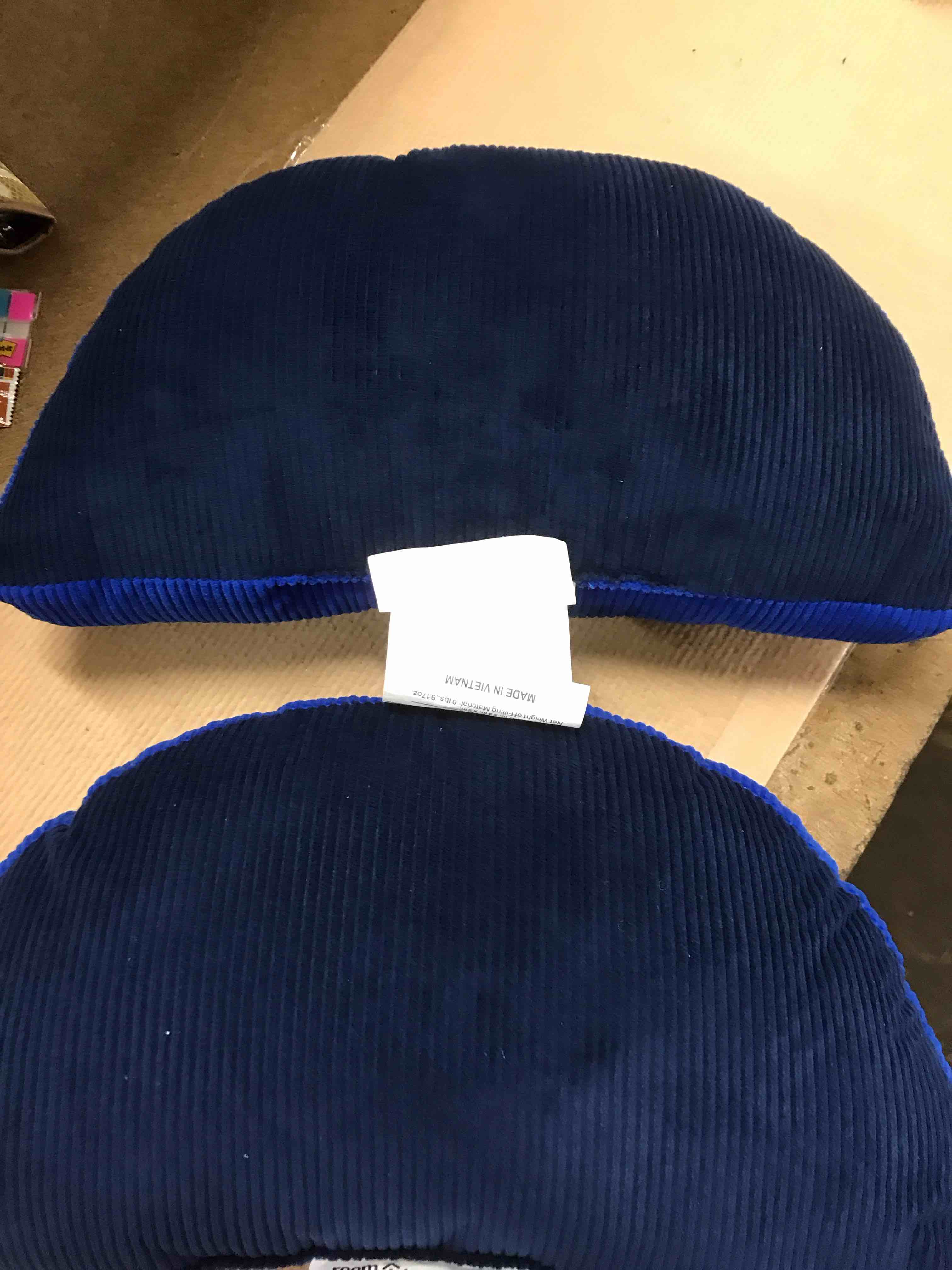 Set of four blue pillows