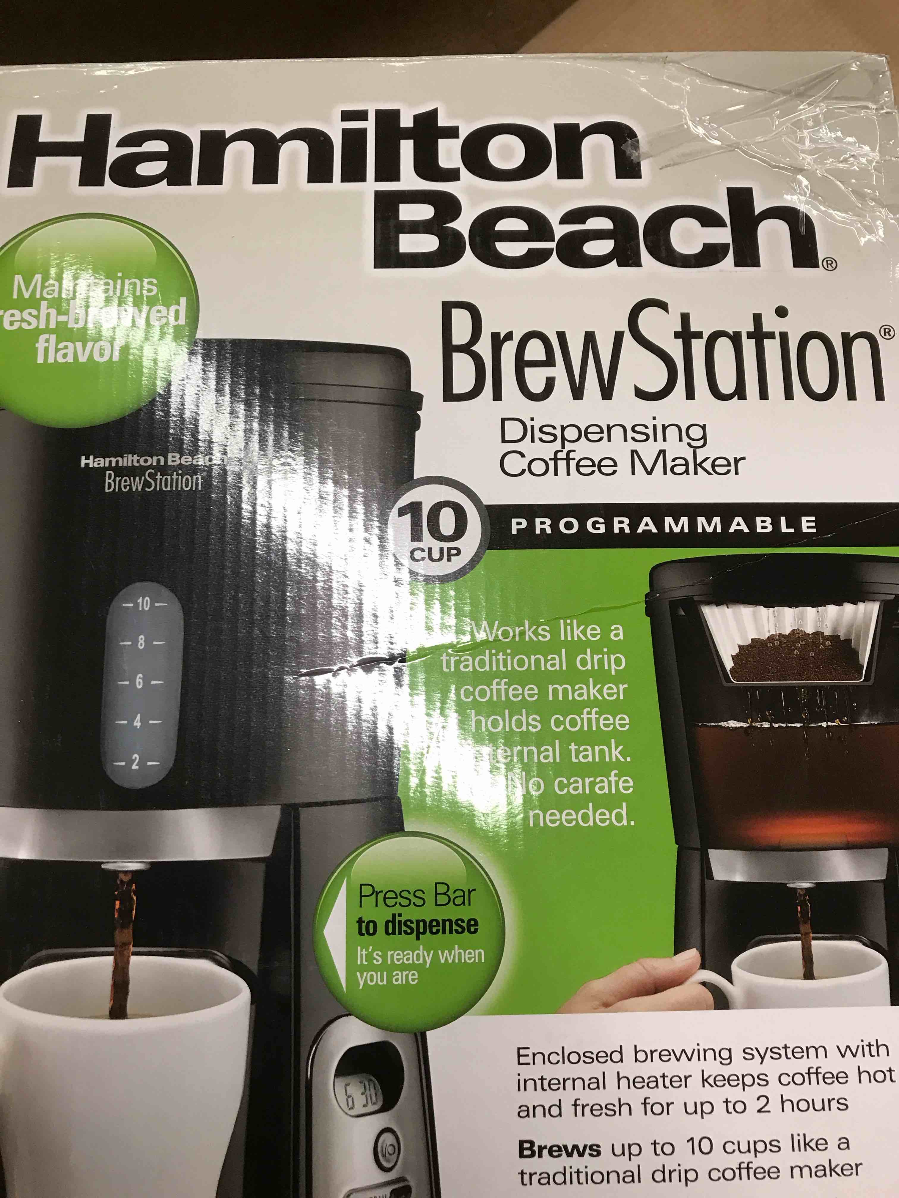 Hamilton Beach Brew Station 10 Cup Coffee Maker  Black  47380