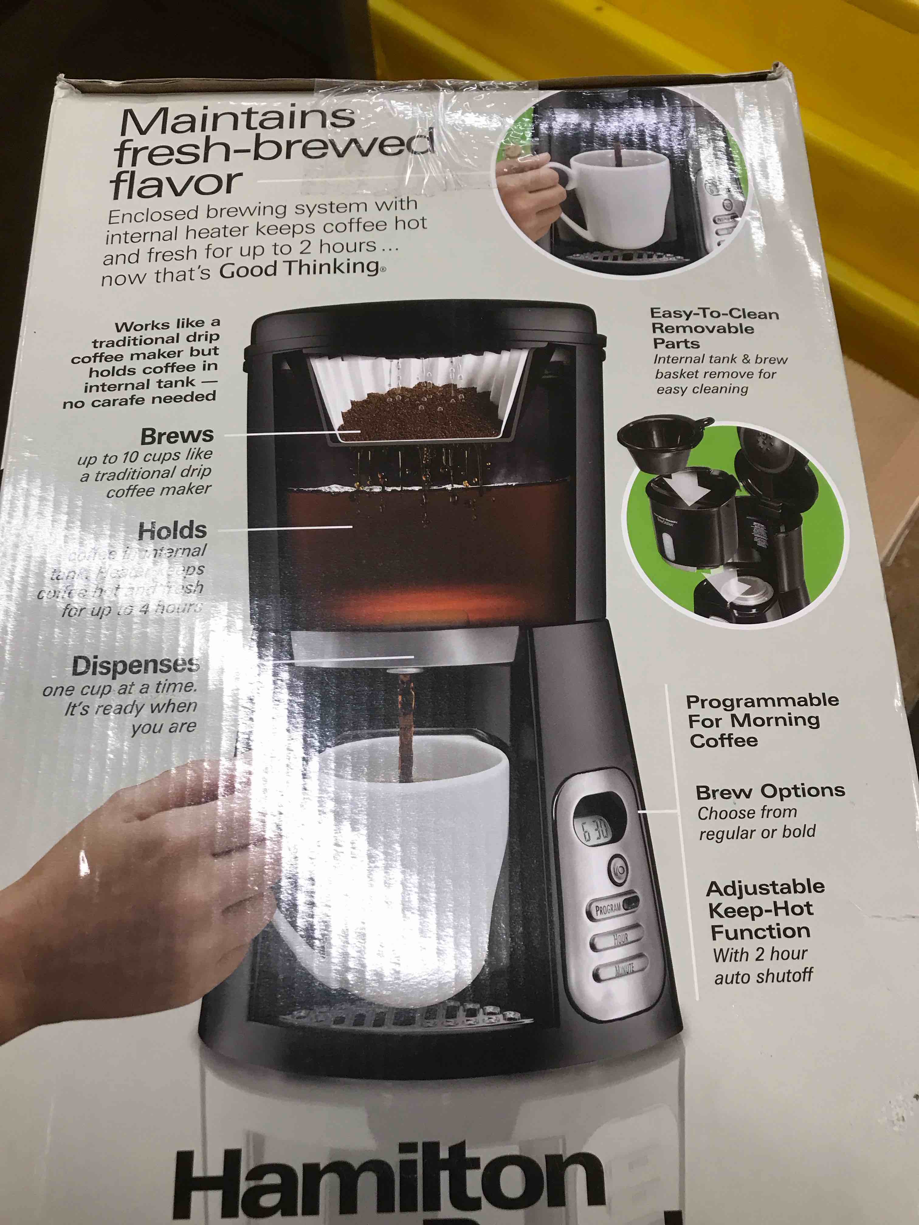 Condition photo showing New/Like New for Hamilton Beach Brew Station 10 Cup Coffee Maker  Black  47380