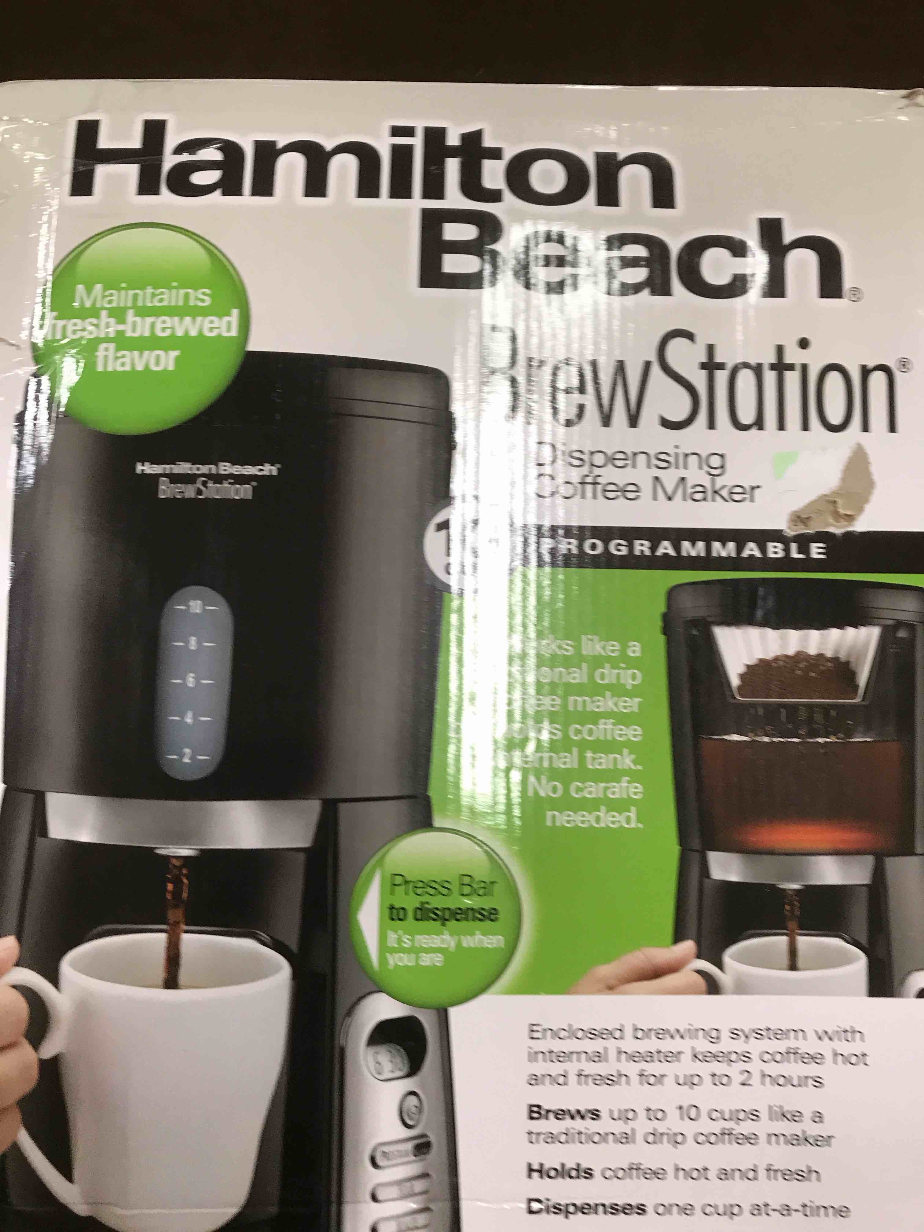Hamilton Beach Brew Station 10 Cup Coffee Maker  Black  47380