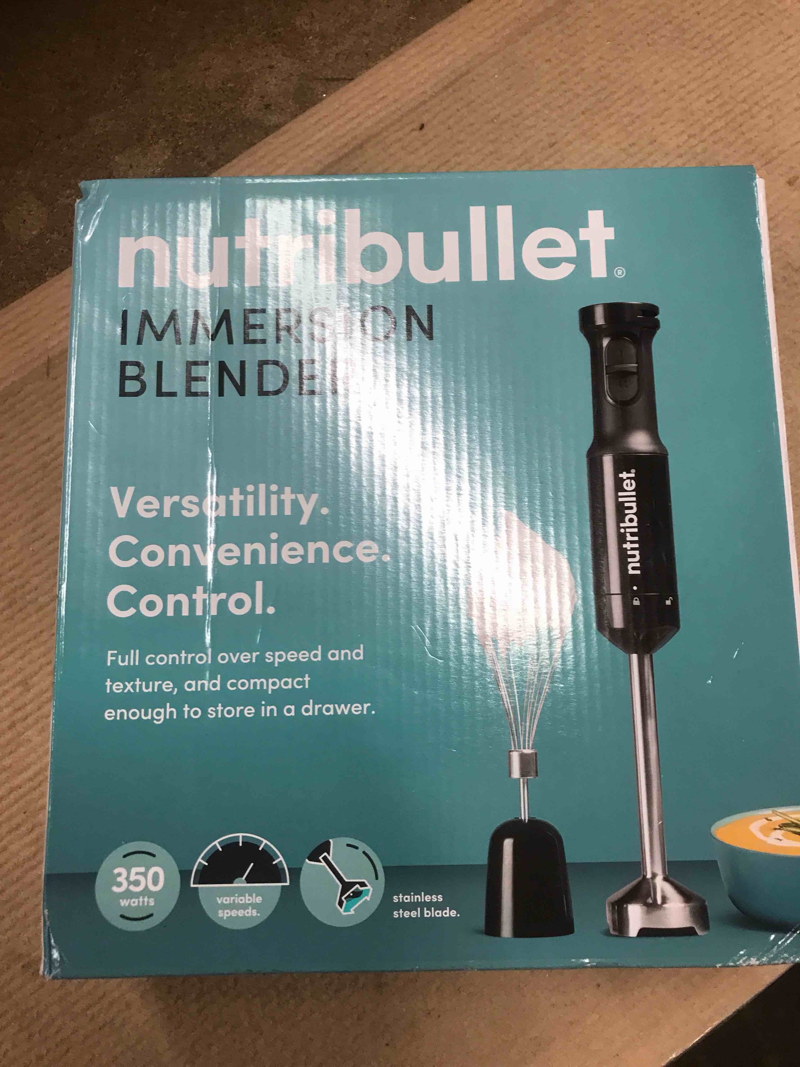 Condition photo showing As Is for NutriBullet - Immersion Blender with Whisk Attachment NBI50100 - Black