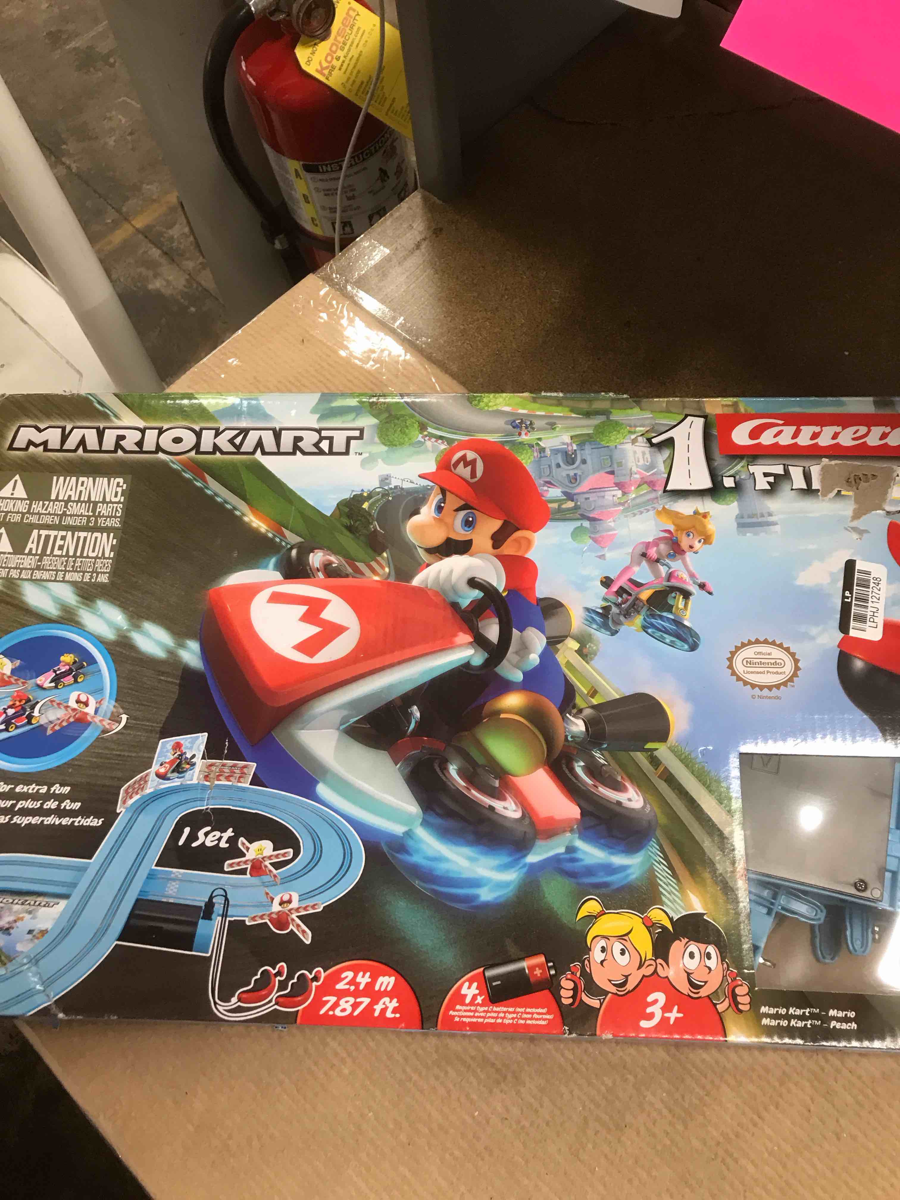 Condition photo showing As Is for Carrera First Mario Kart Racing Set - featuring Mario and Peach