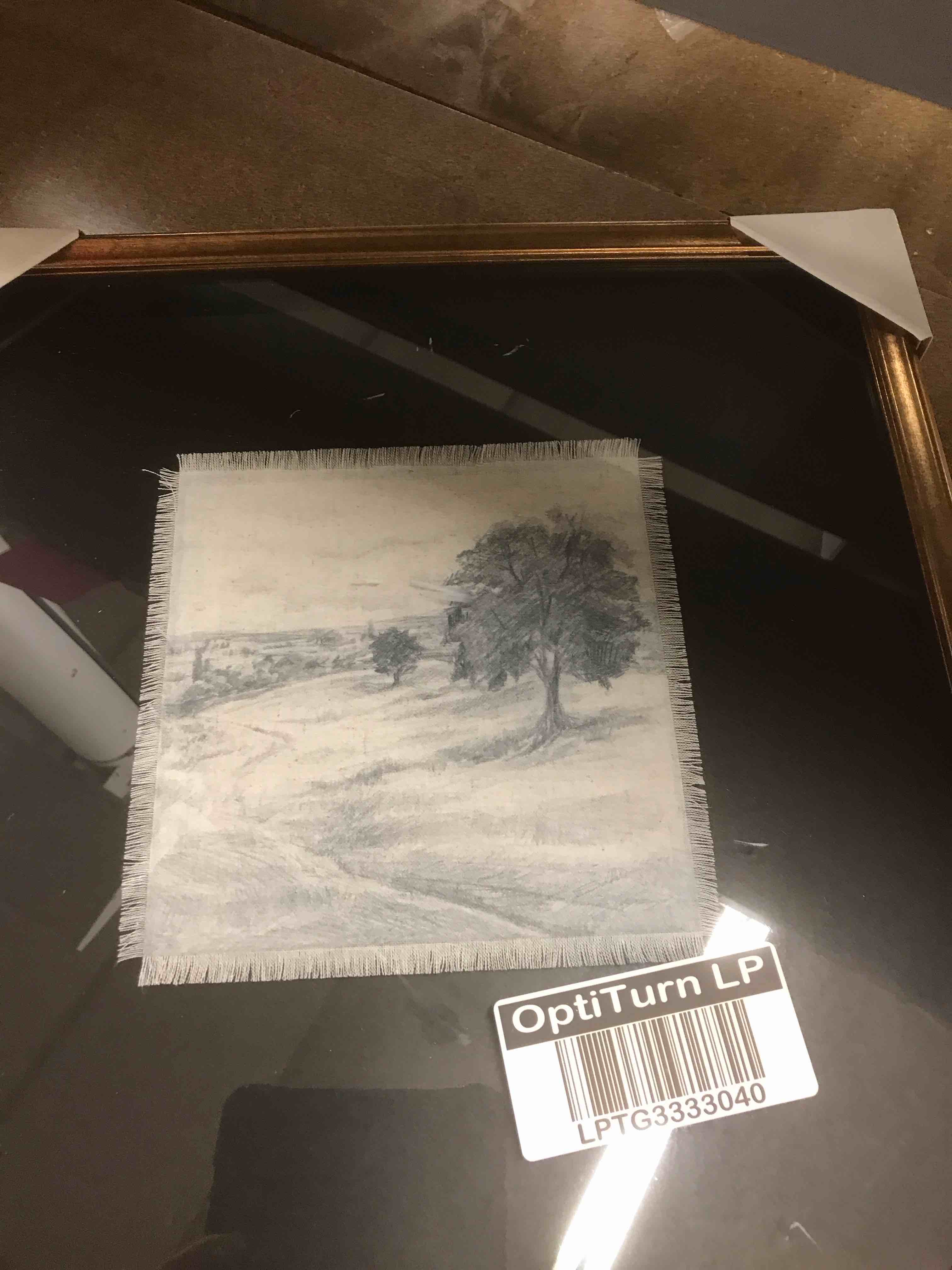 Condition photo showing As Is for 18"x18" Square Matte Black Landscape Framed Wall Art - Hearth & Hand™ with Magnolia