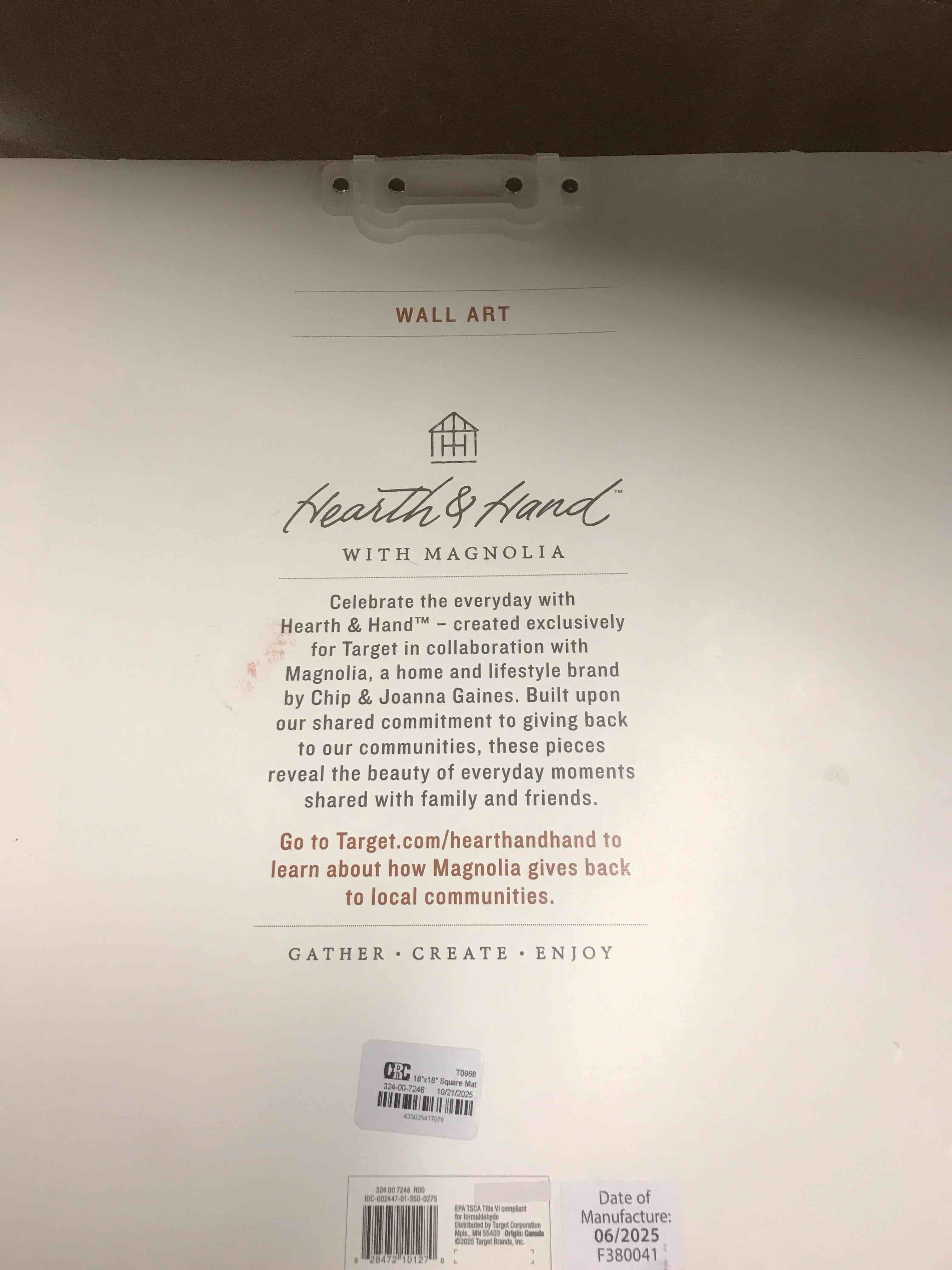 18"x18" Square Matte Black Landscape Framed Wall Art - Hearth & Hand™ with Magnolia