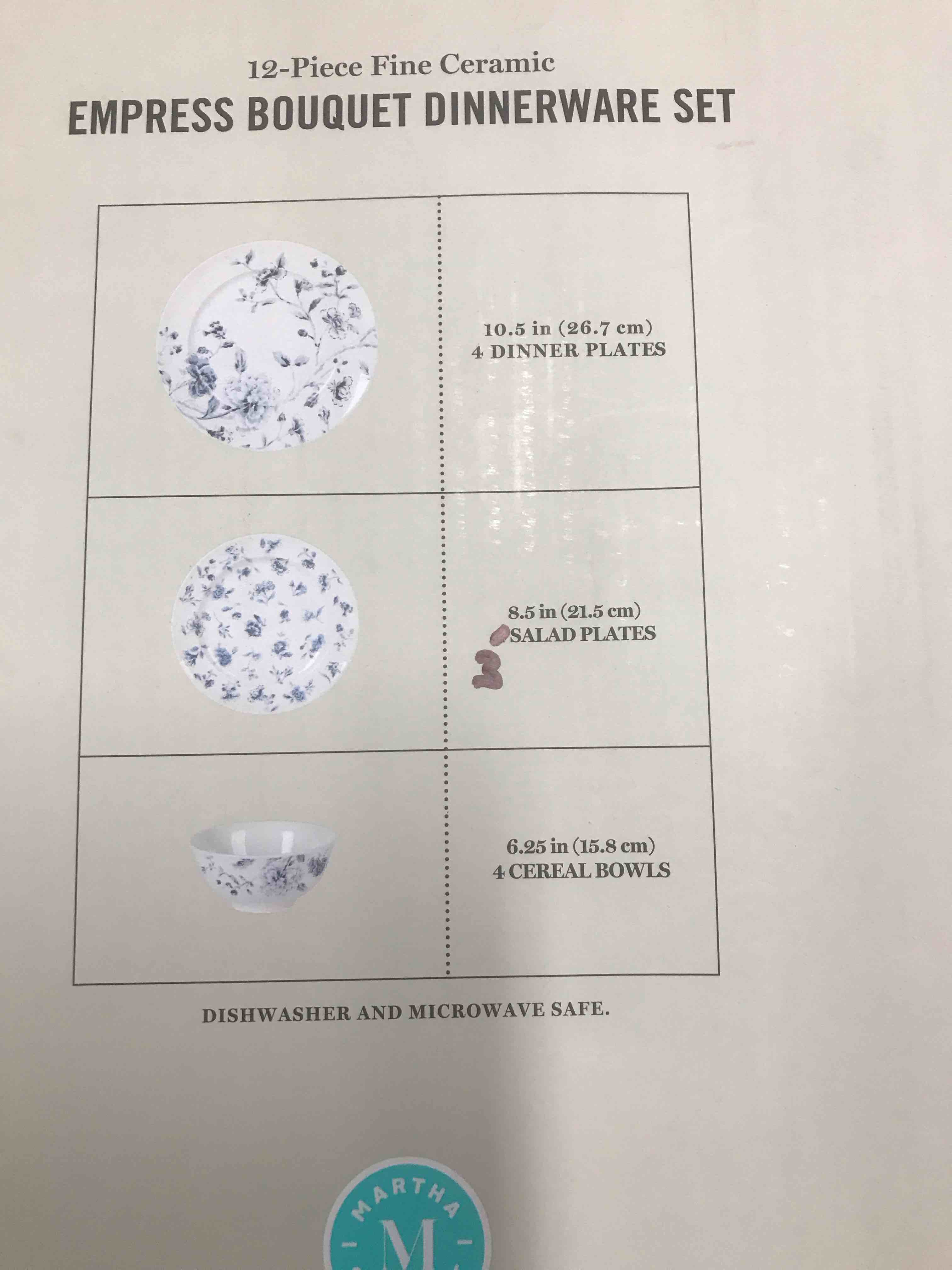 Condition photo showing As Is for Dinnerware Set 11 piece 