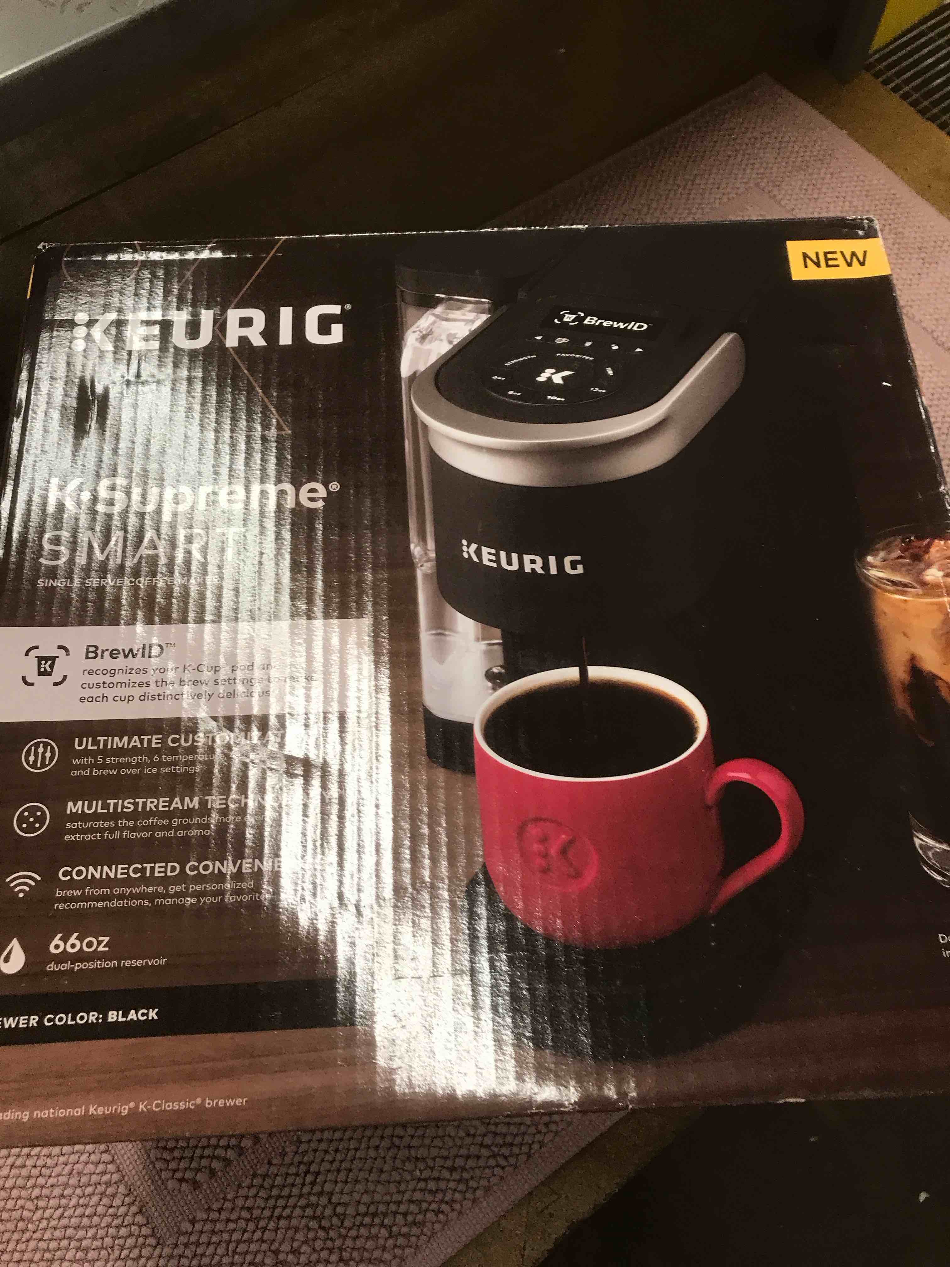 Condition photo showing As Is for Keurig K-Supreme SMART Coffee Maker, MultiStream Technology, Brews 6-12oz Cup Sizes, Black