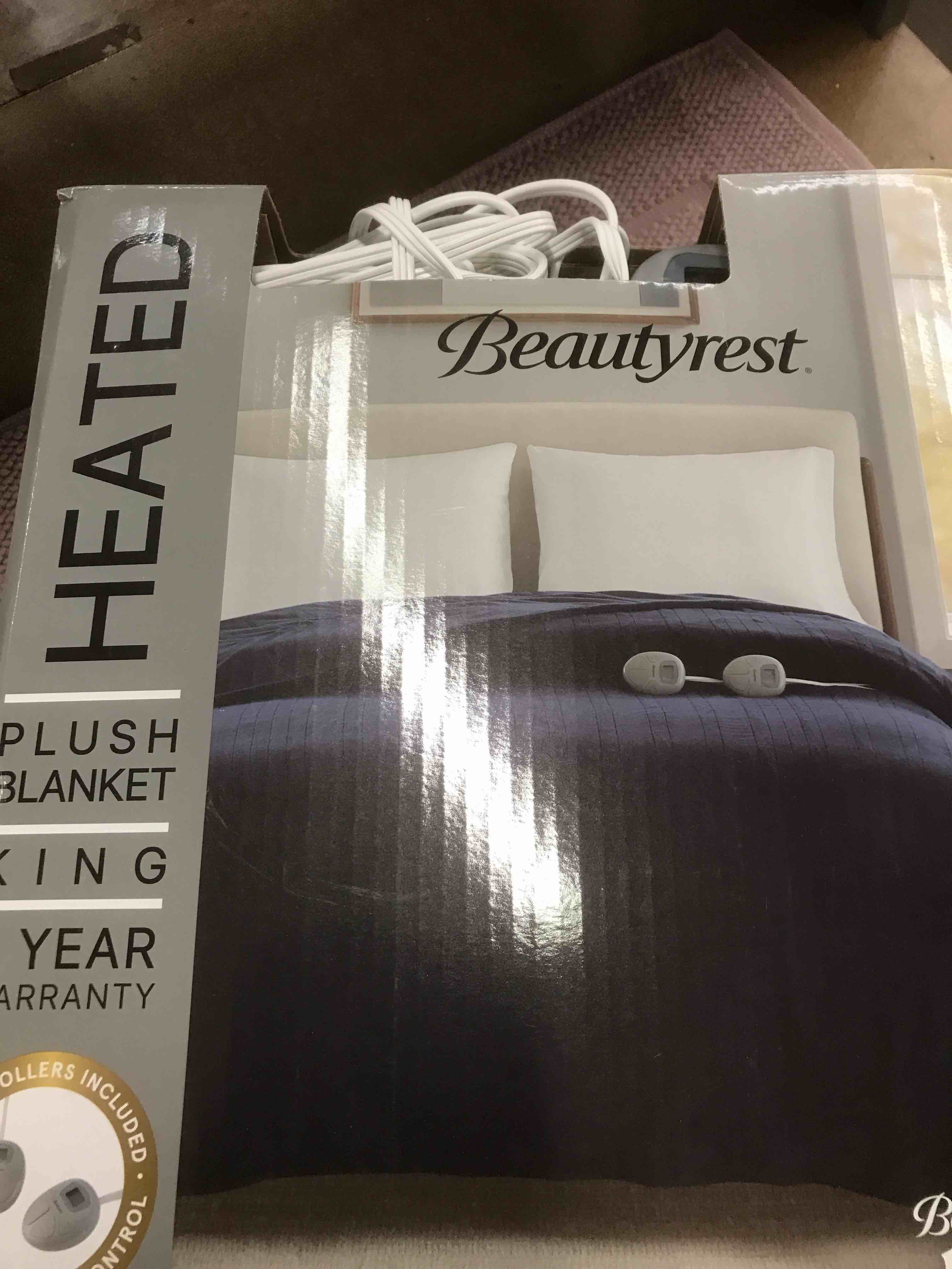 Condition photo showing As Is for Heated Plush Blanket King Size