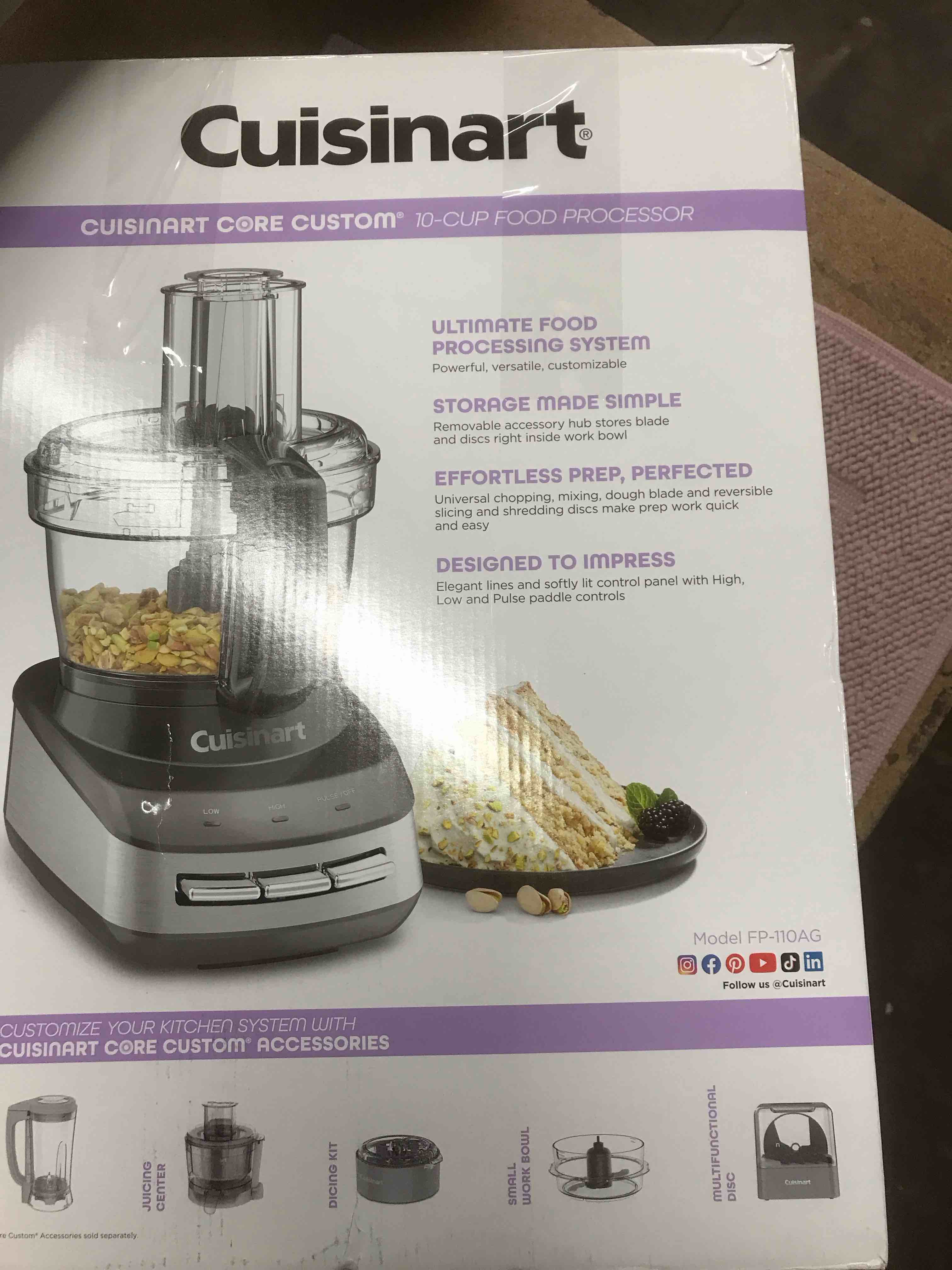 Condition photo showing As Is for Cuisinart Core Custom 10-Cup Food Processor - Anchor Gray - FP-110AG