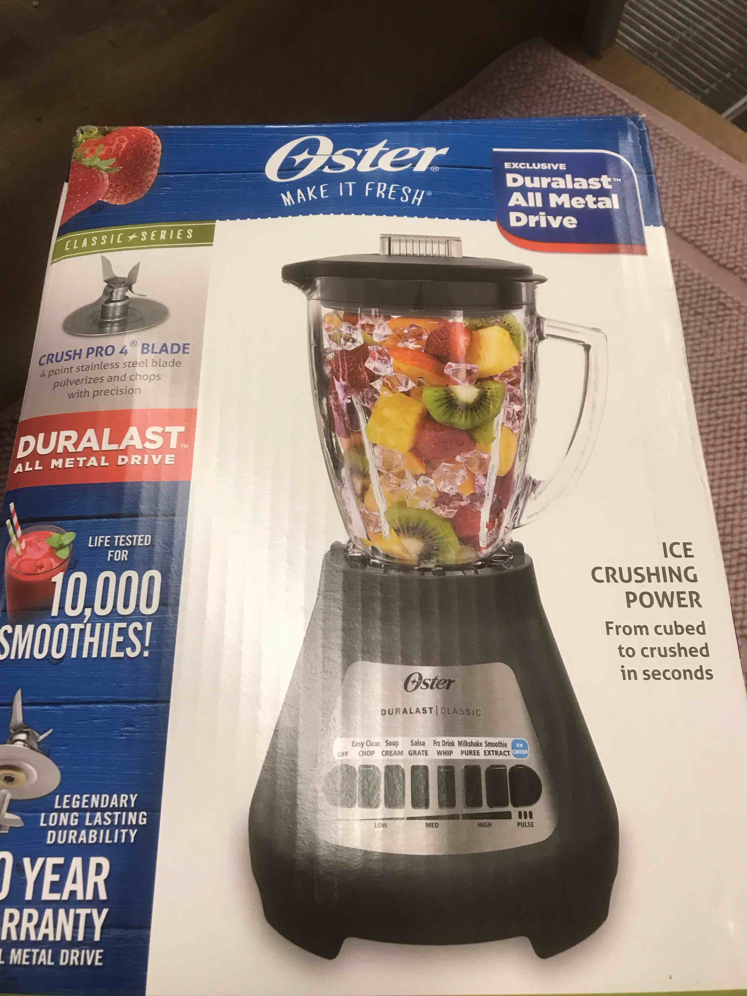 Oster - Oster® Classic Series 8 Speed Blender with Duralast™ All Metal Drive - Gray