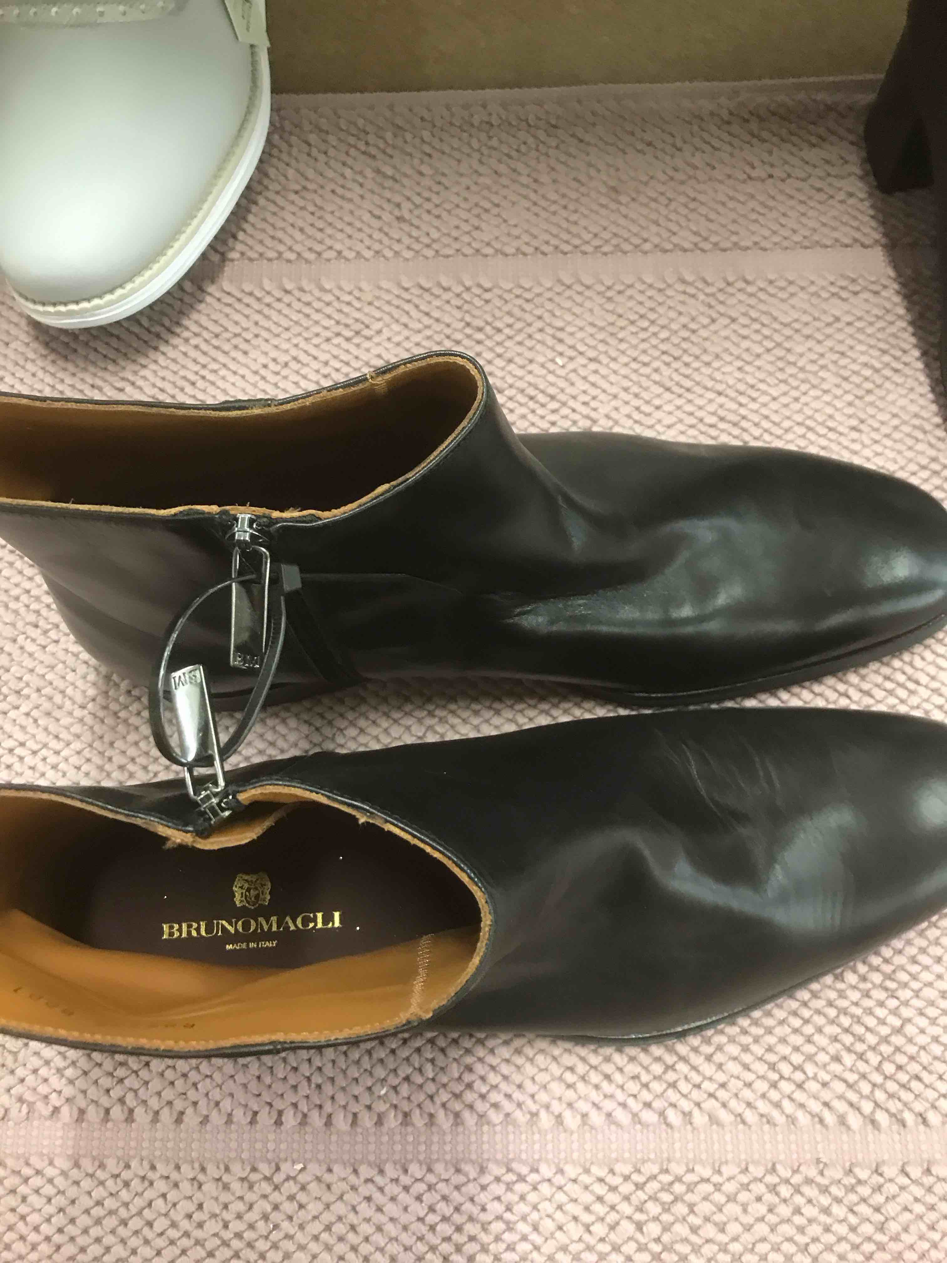 Condition photo showing As Is for Bruno Magli Men’s Boots.     Size 11 1/2