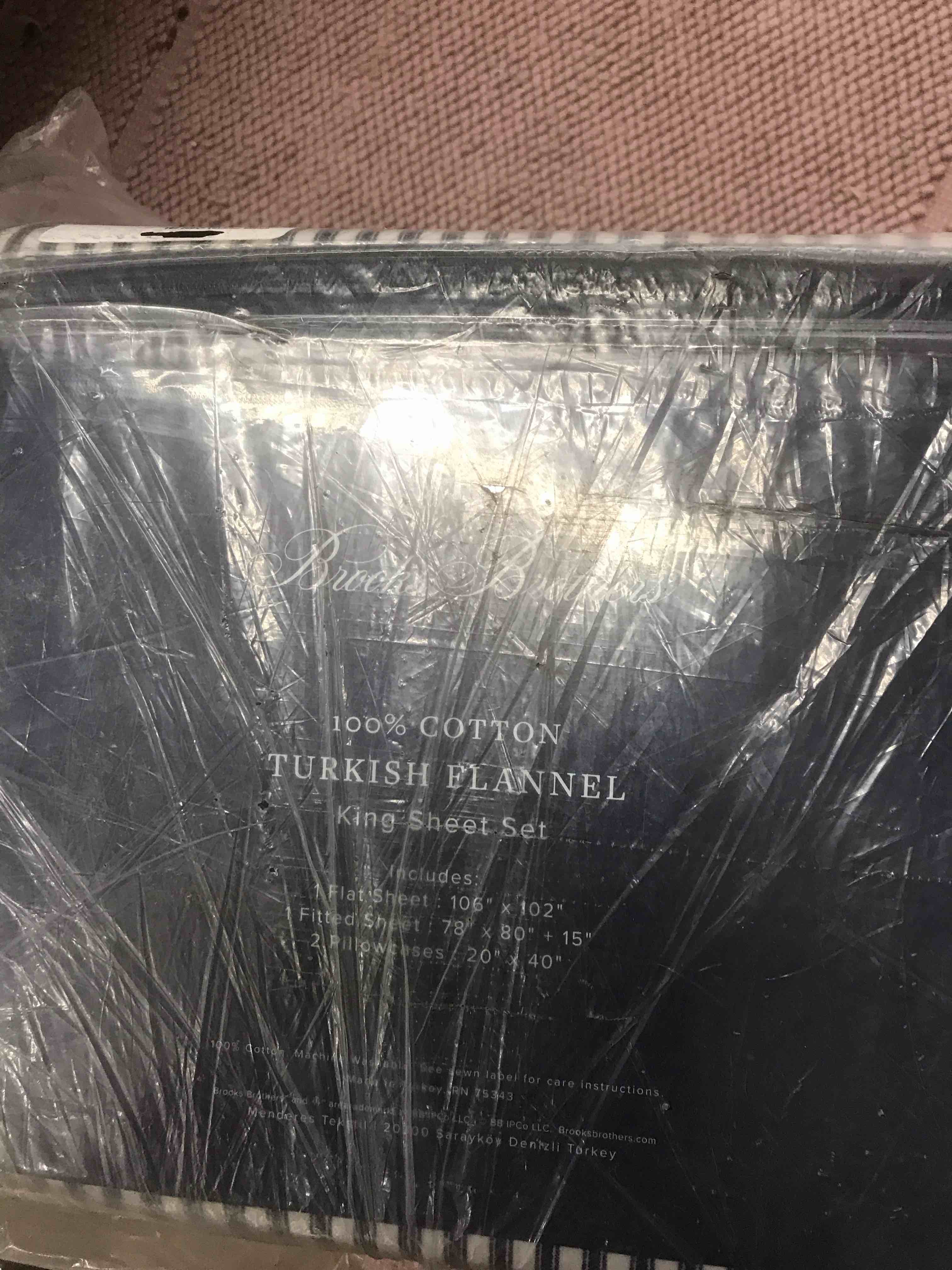 Condition photo showing New/Like New for Brooks Brothers Turkish Flannel.      King Size