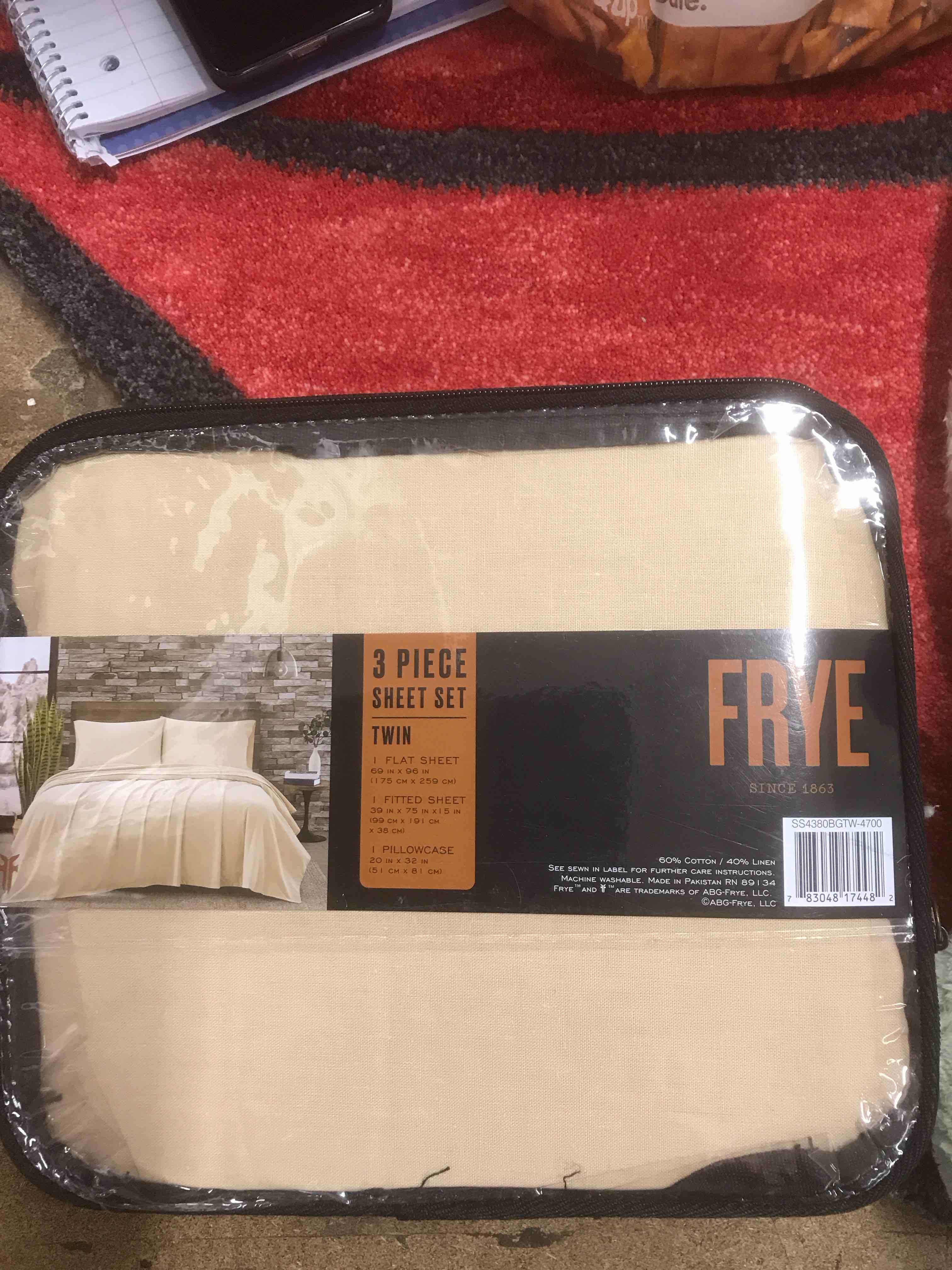 Condition photo showing New/Like New for Frye Twin Sheet Set