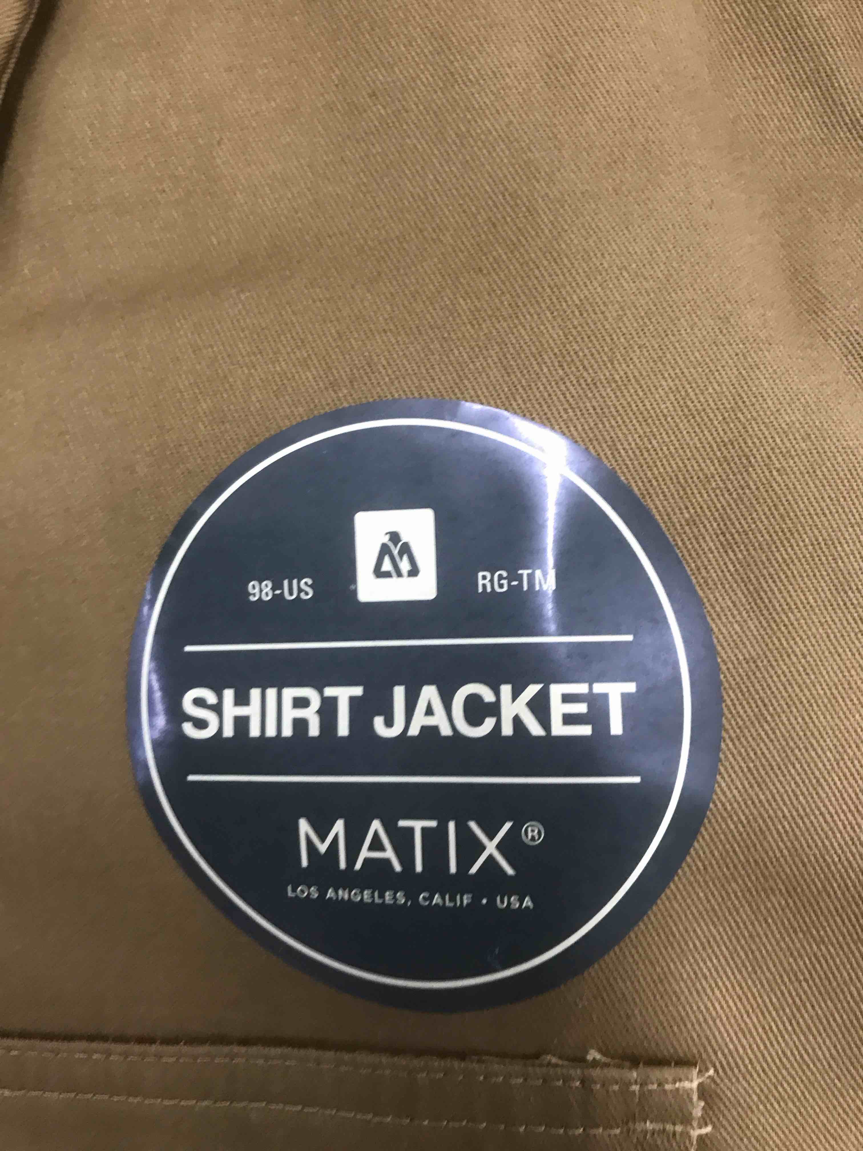 Condition photo showing New/Like New for Matix Shirt Jacket.  Men’s size Large