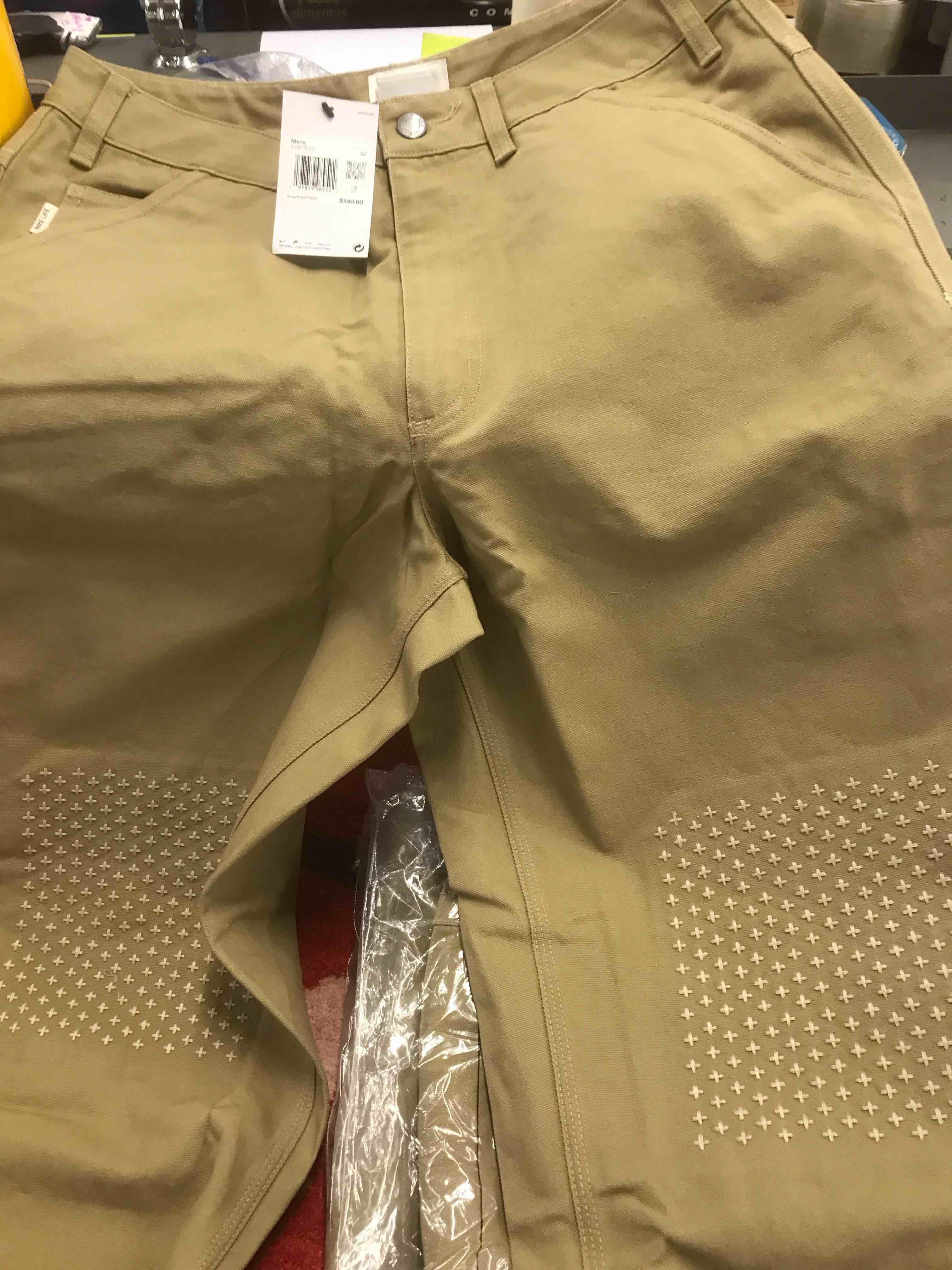 Condition photo showing New/Like New for Nike Life Men's Carpenter Pants (HJ8478-297, Parachute Beige/Desert)