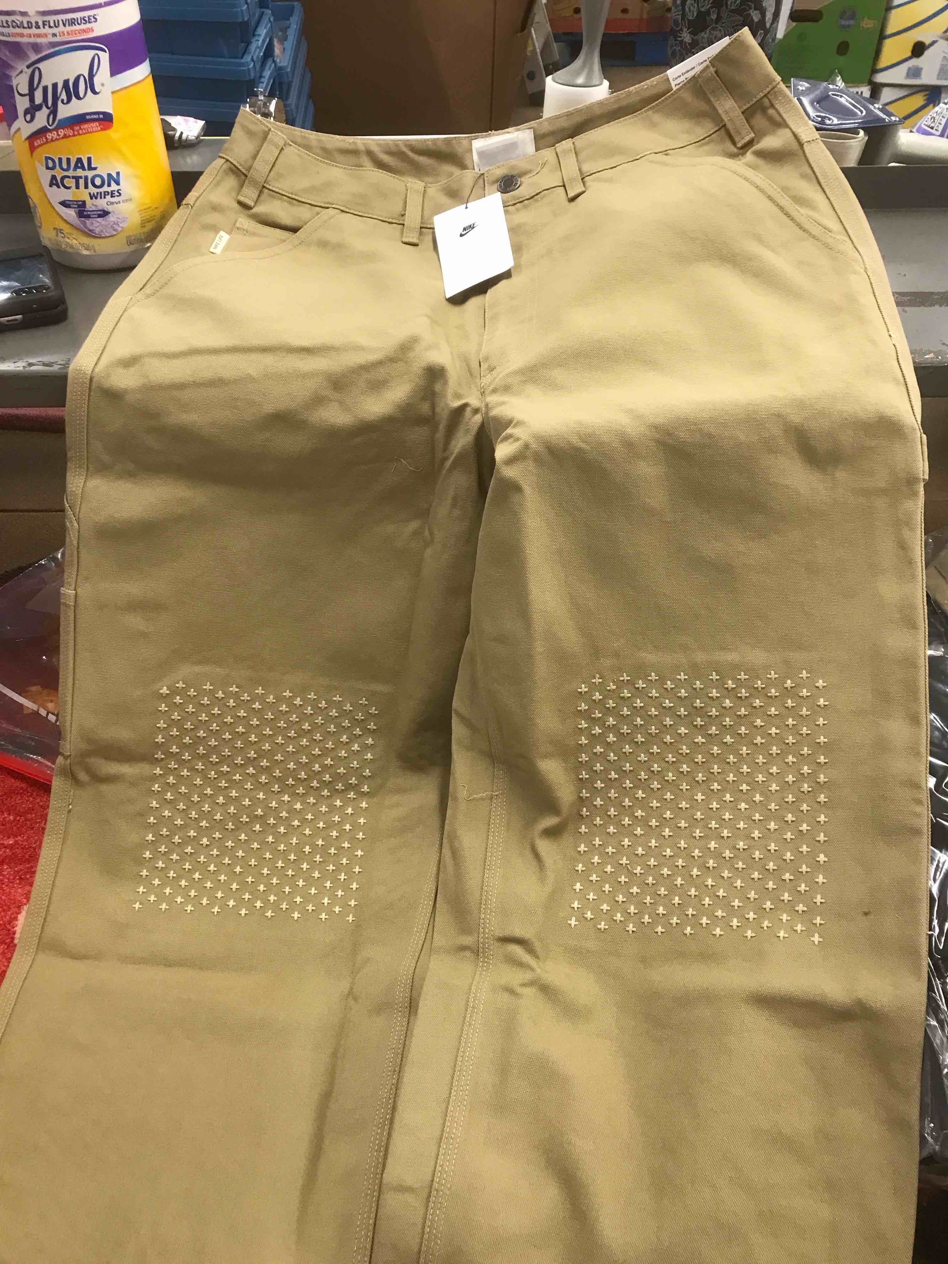 Condition photo showing New/Like New for Nike Life Men's Carpenter Pants (HJ8478-297, Parachute Beige/Desert)Size 32