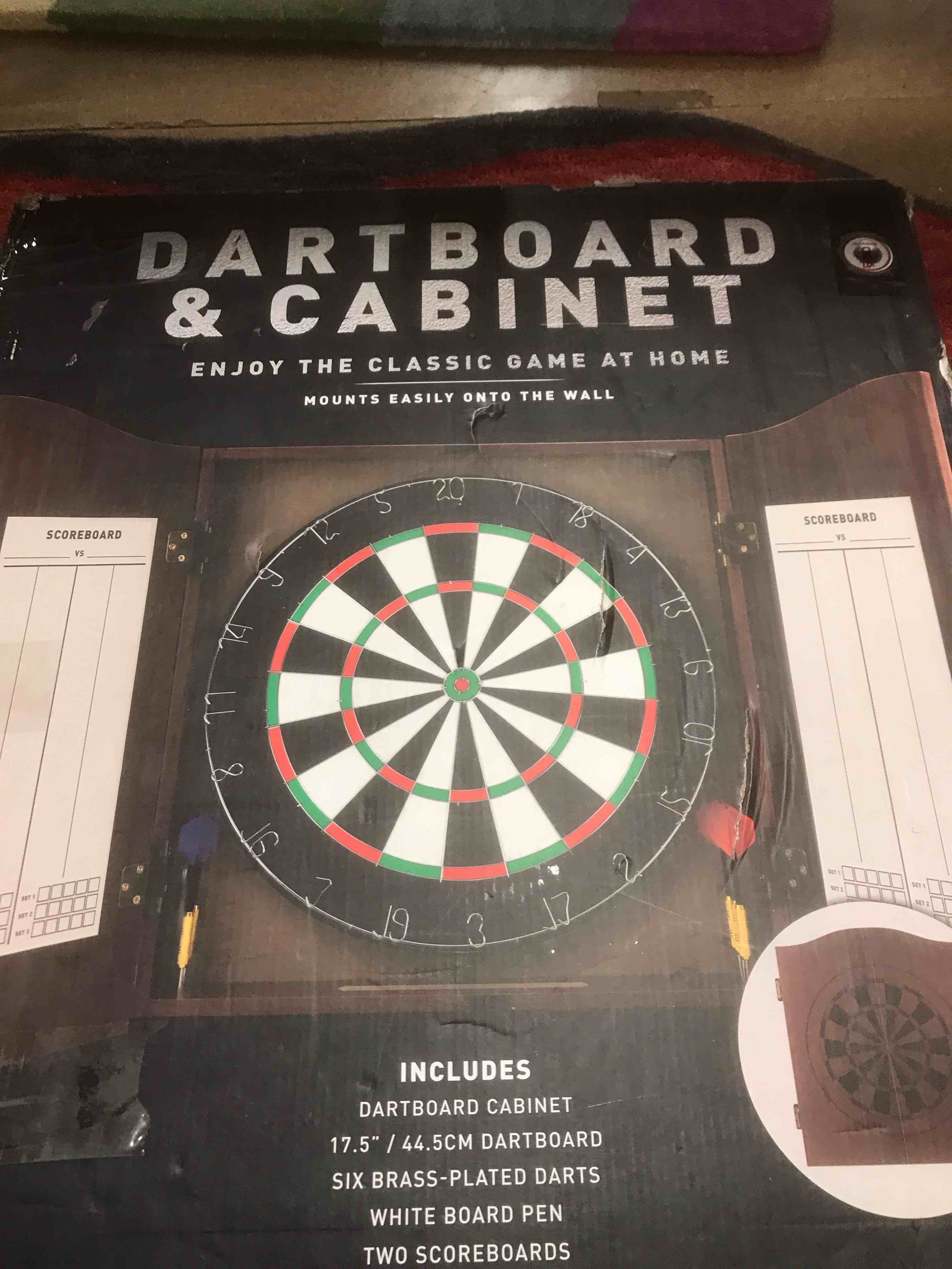 Dartboard and Cabinet