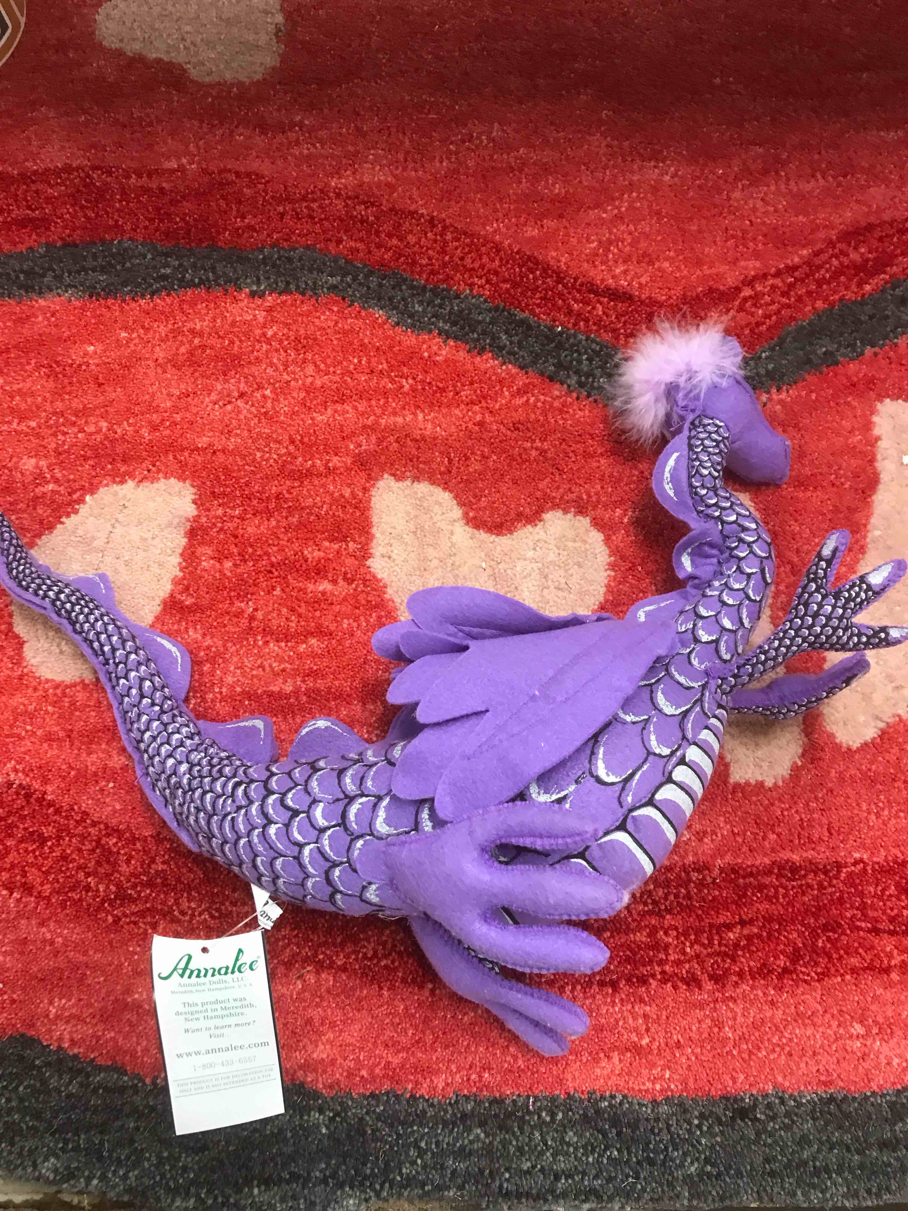 Condition photo showing Good Condition for Annalee 2020 12"  Purple Dragon Halloween Collectible Decor #311720 NEW