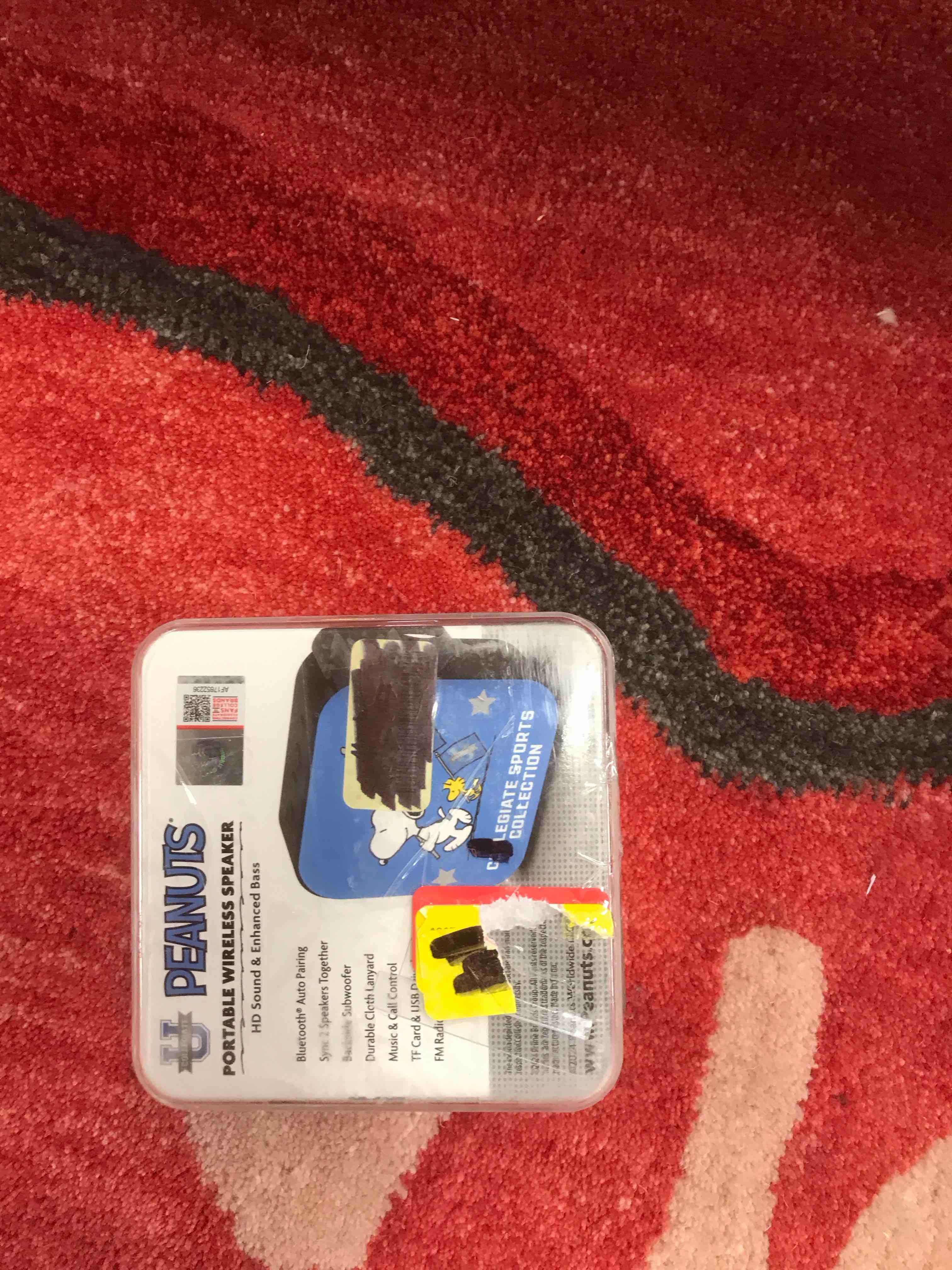 Condition photo showing As Is for Peanuts Portable Wireless Speaker