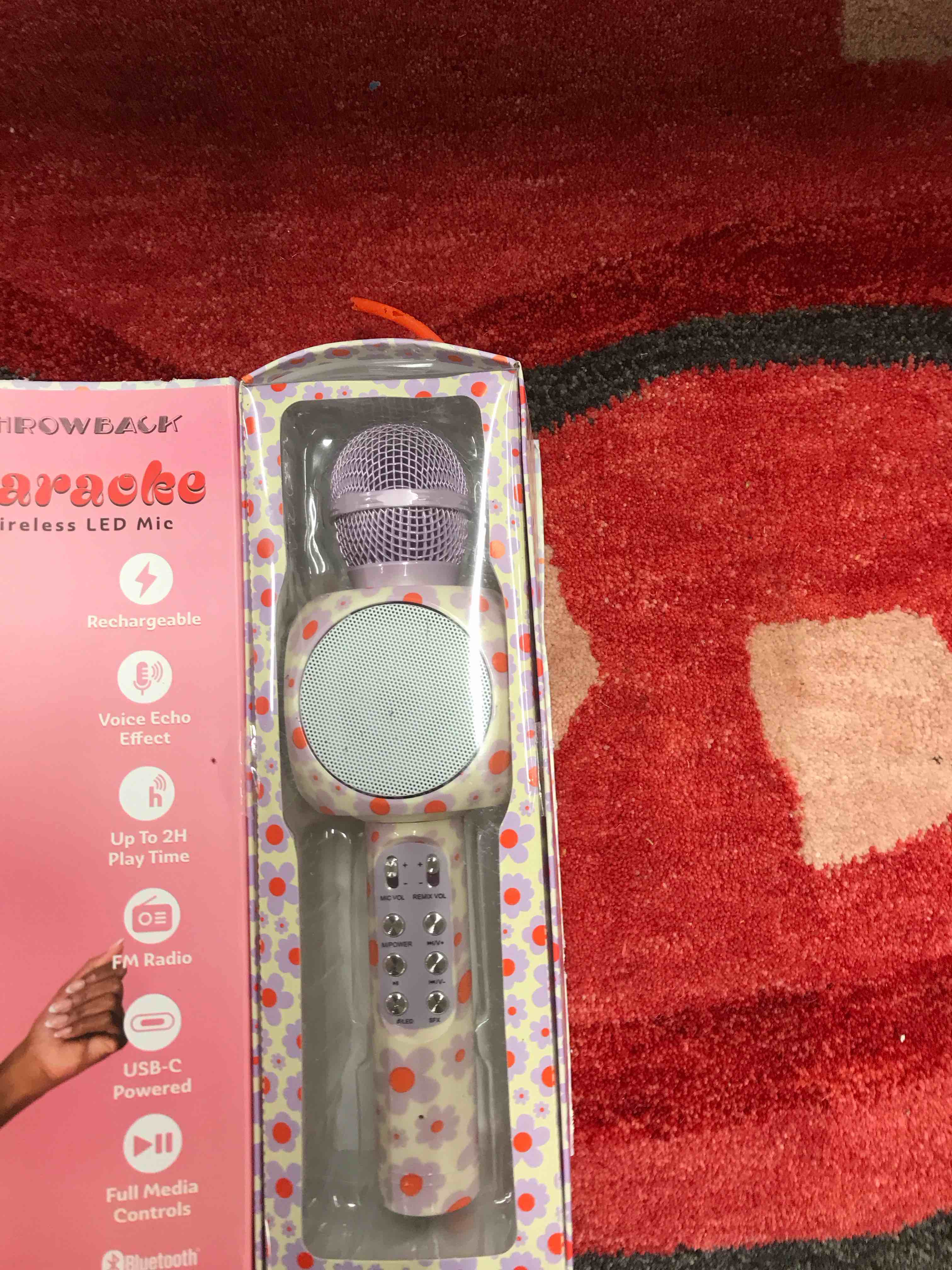 throwback karaoke wireless led mic