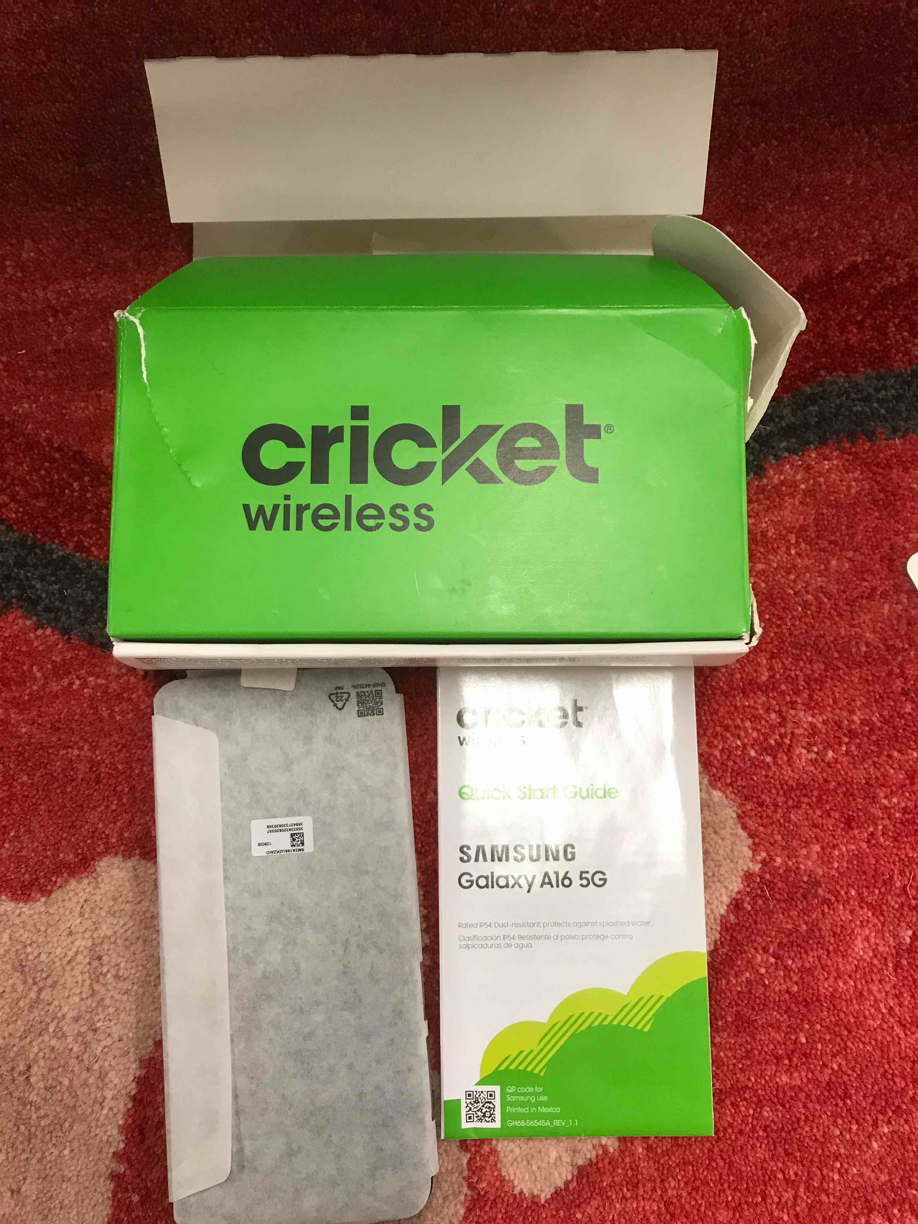 Condition photo showing As Is for cricket wireless Samsung Galaxy A16 5G