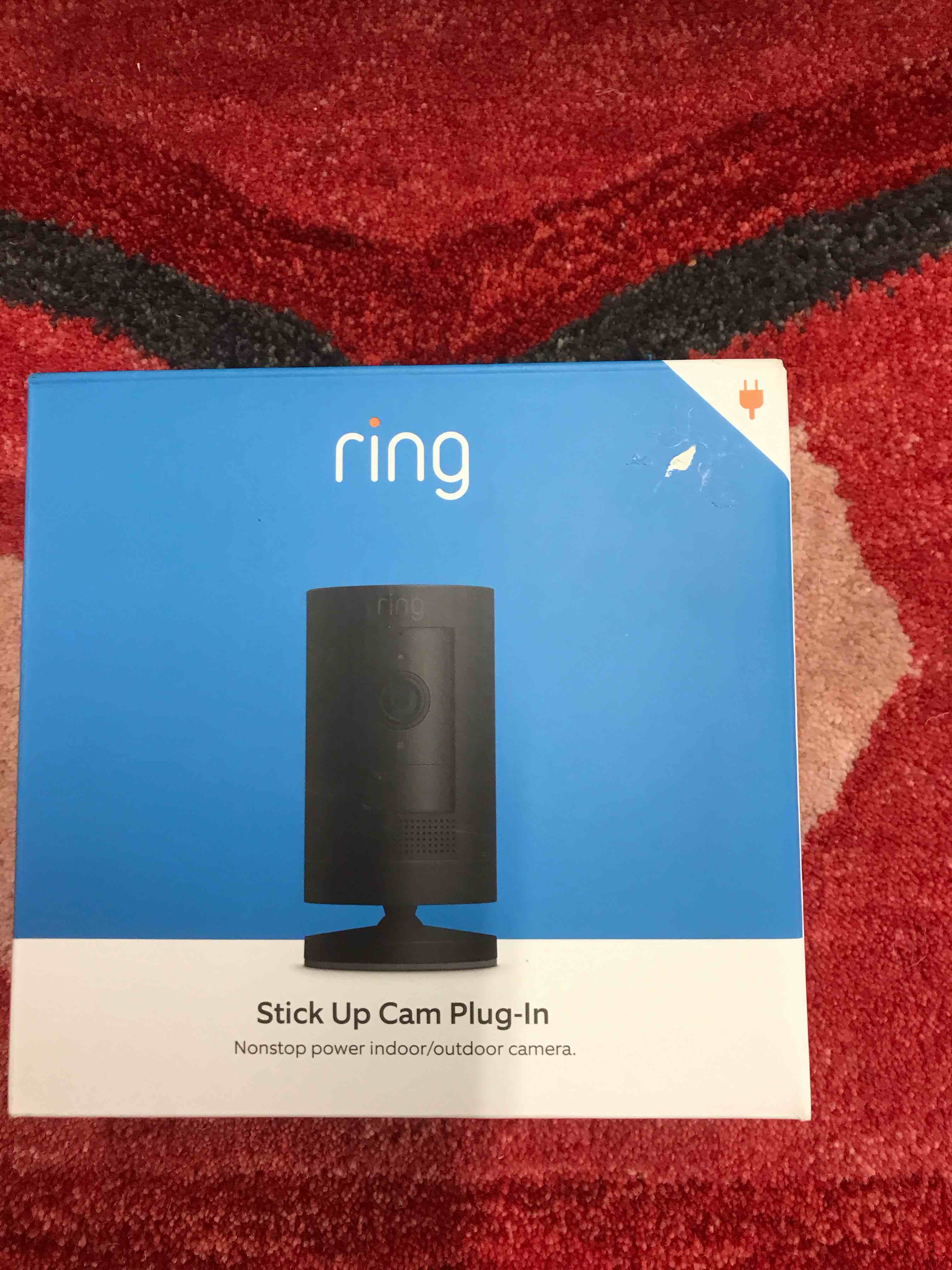 Condition photo showing New/Like New for Ring - Stick Up Indoor/Outdoor 1080p Wi-Fi Wired Security Camera - Black