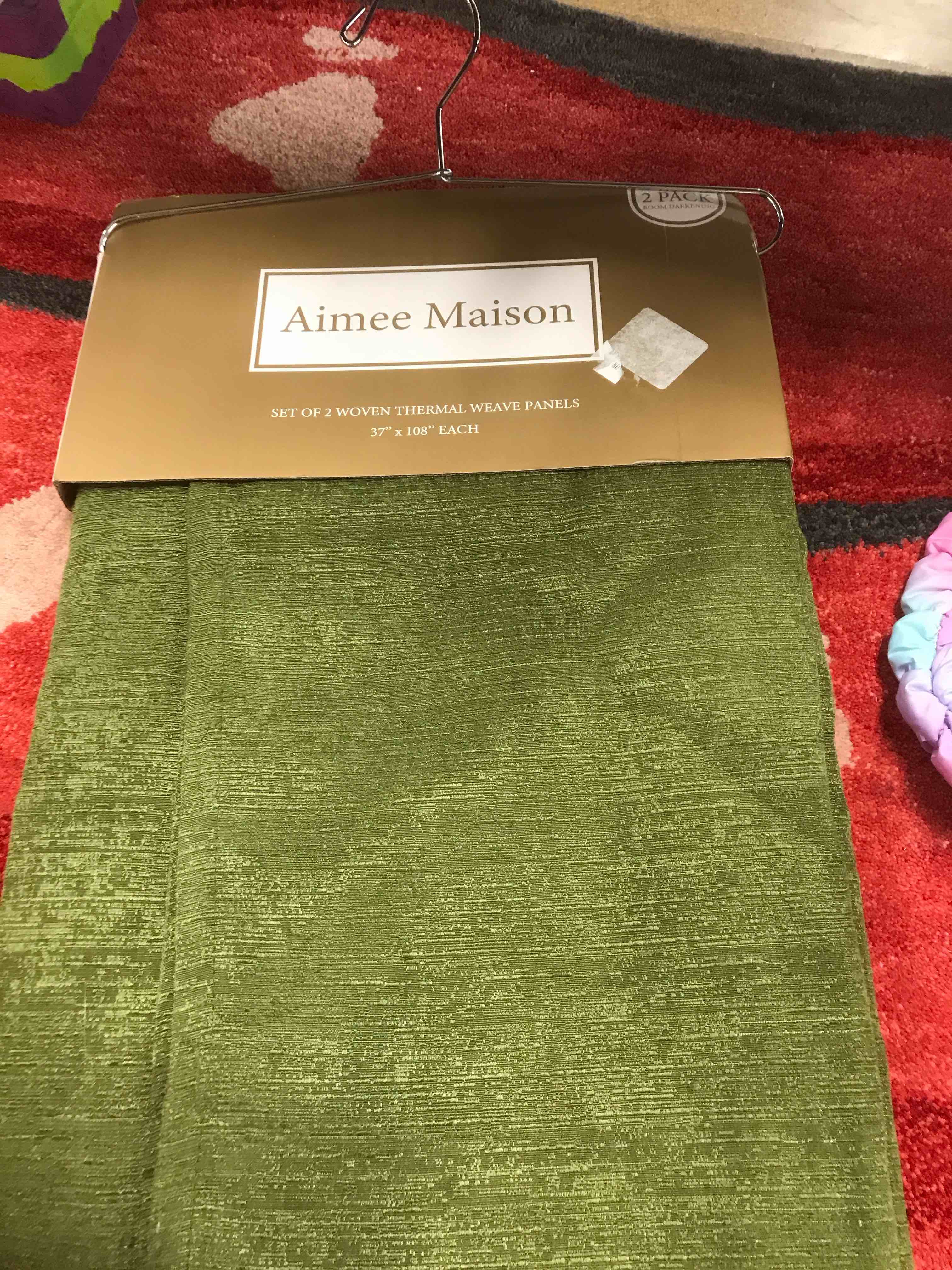 Aimee Madison Set of 2 Panels.     37” x 108”.  Green