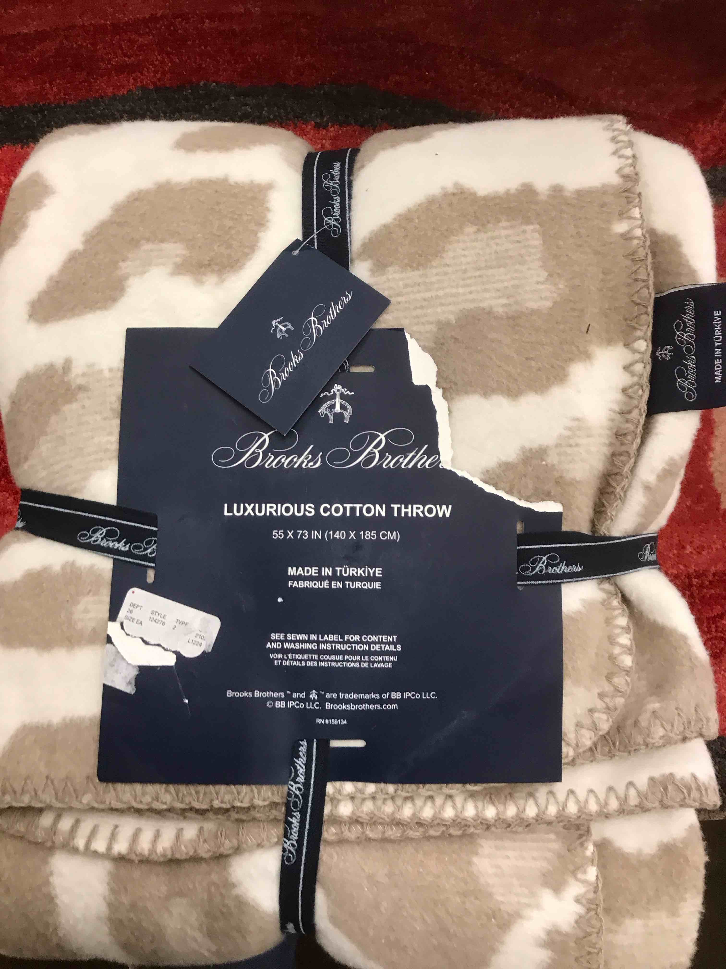 Brooks BrothersThrow.      55 x 73 in