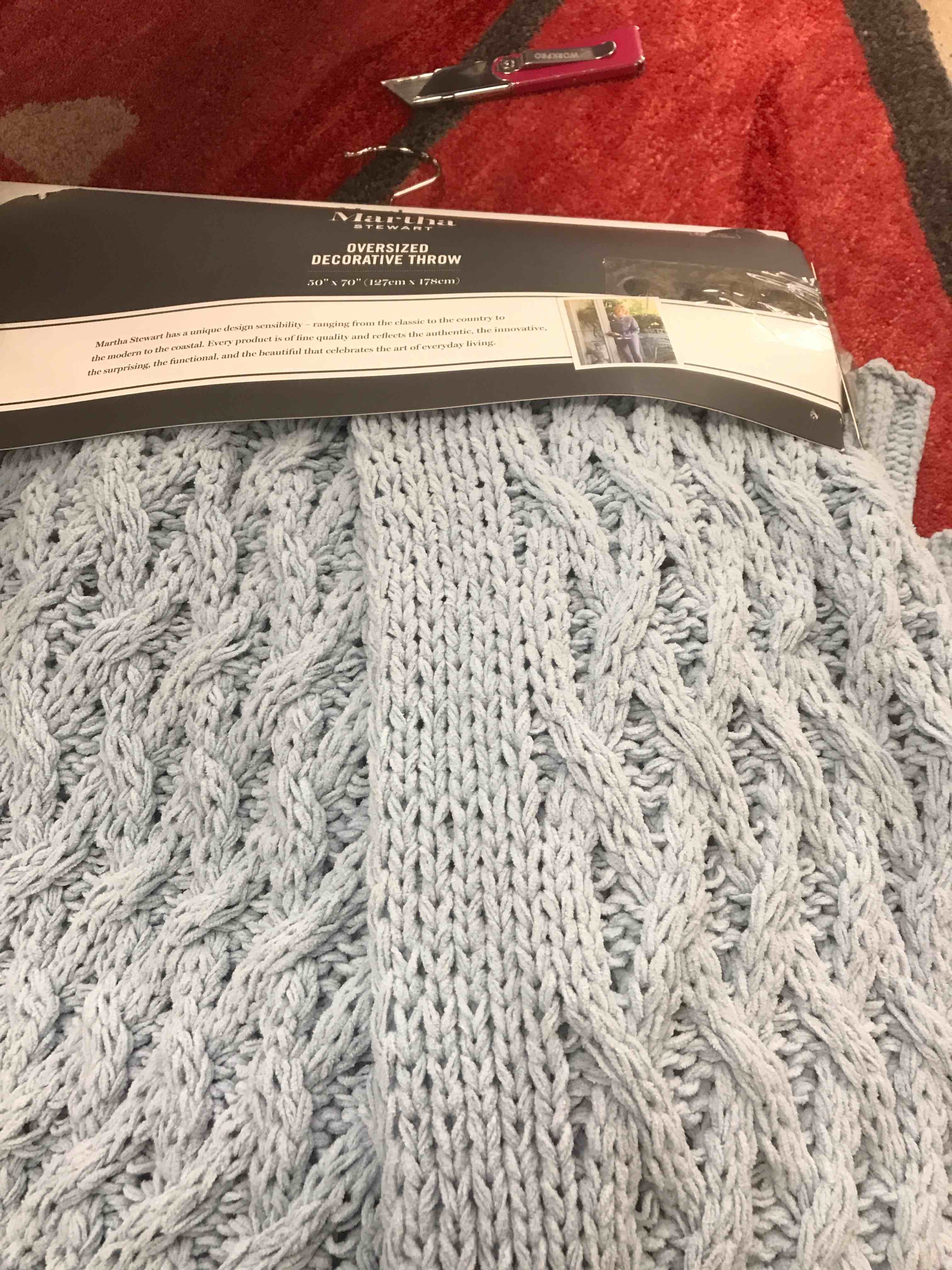 Condition photo showing Good Condition for Martha Stewart Oversized Decorative Throw.   50 x 70 