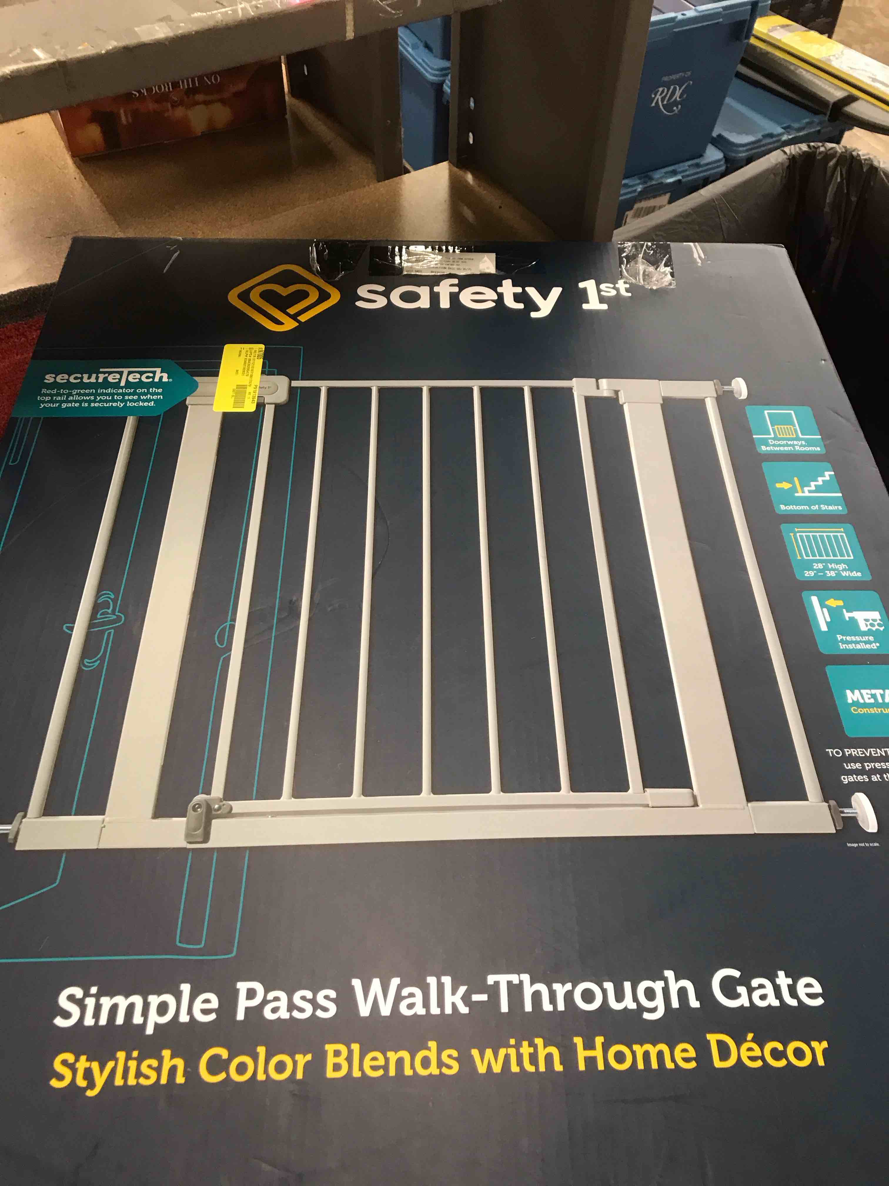 Safety 1?? Simple Pass Walk-Through Gate  Grey
