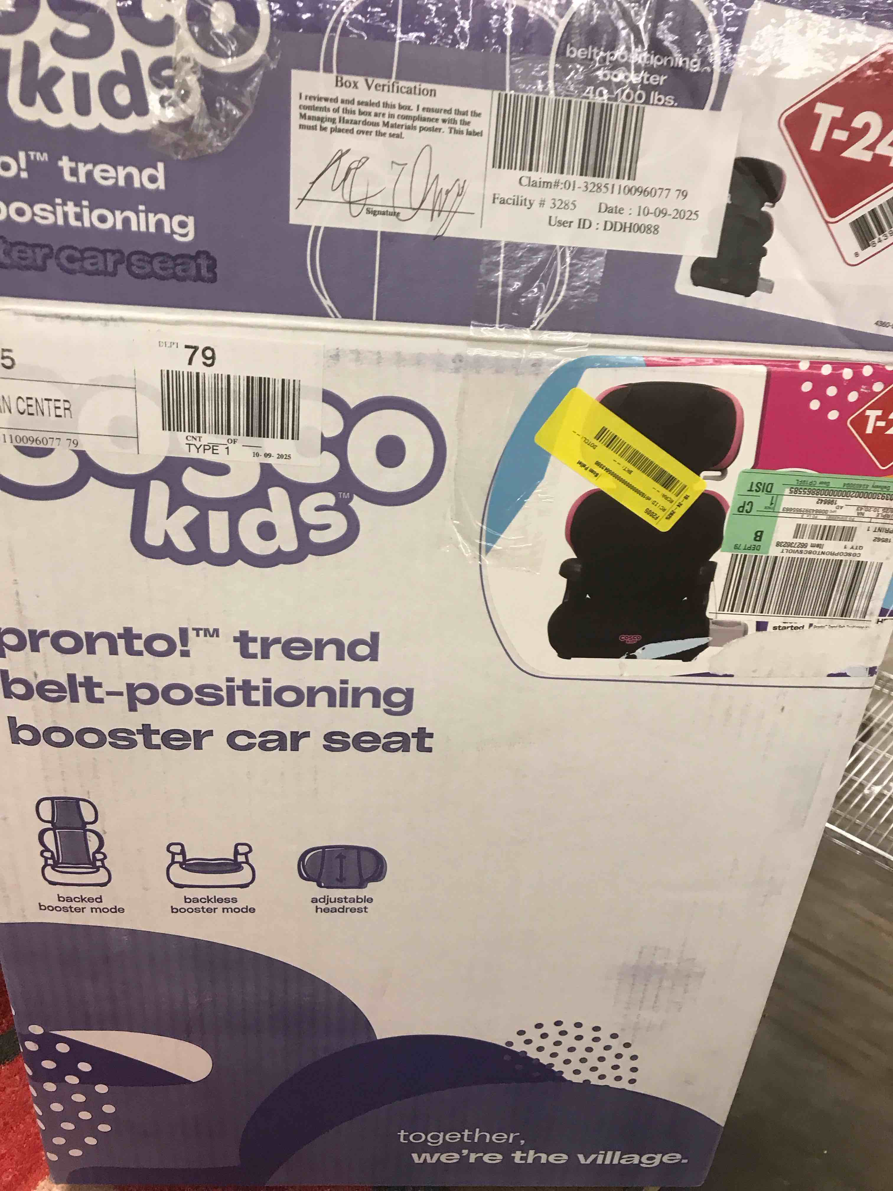 Cosco Kids pronto trend belt positioning car seat
