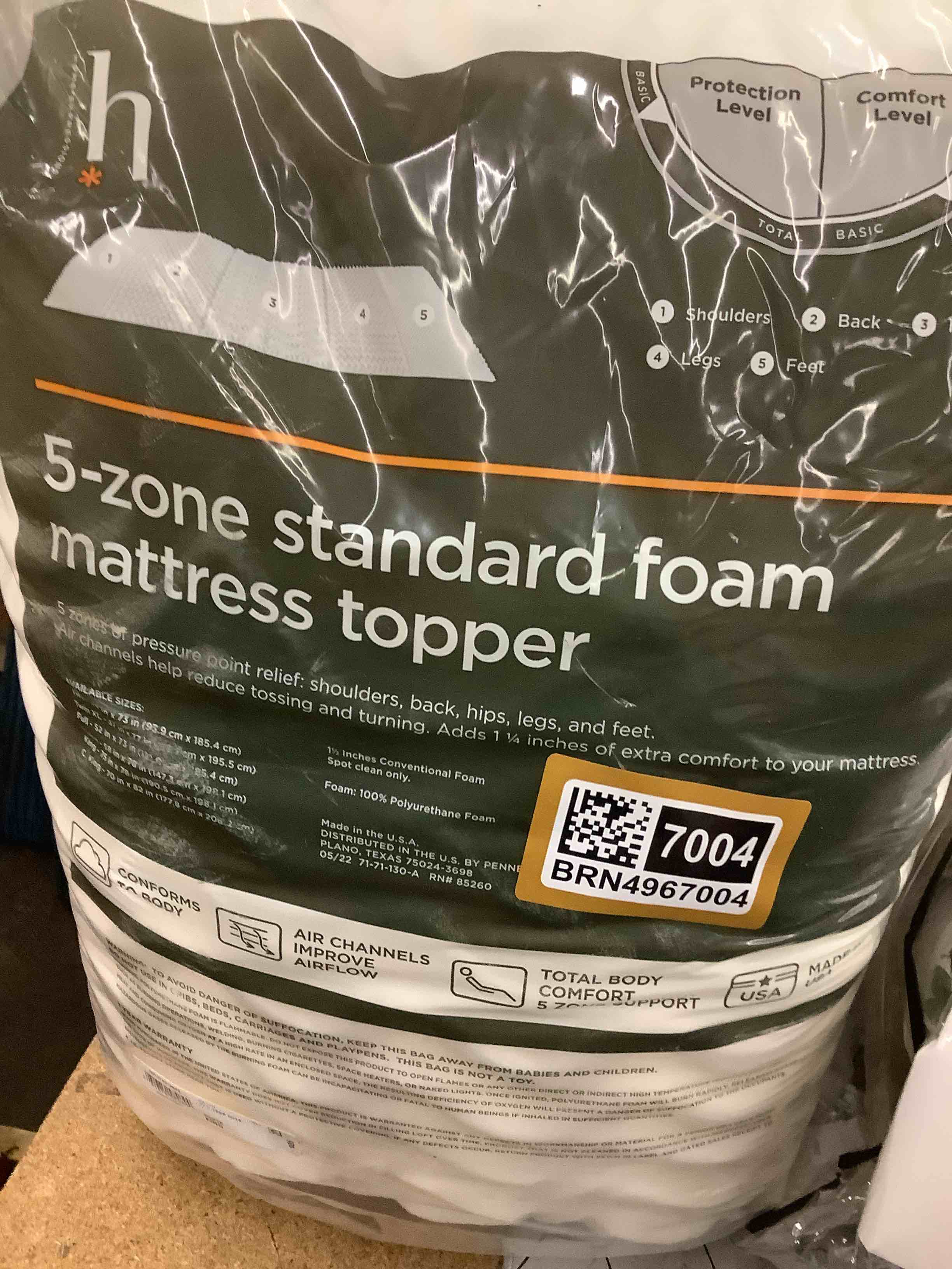 5 zone standard foam mattresses topper king 
