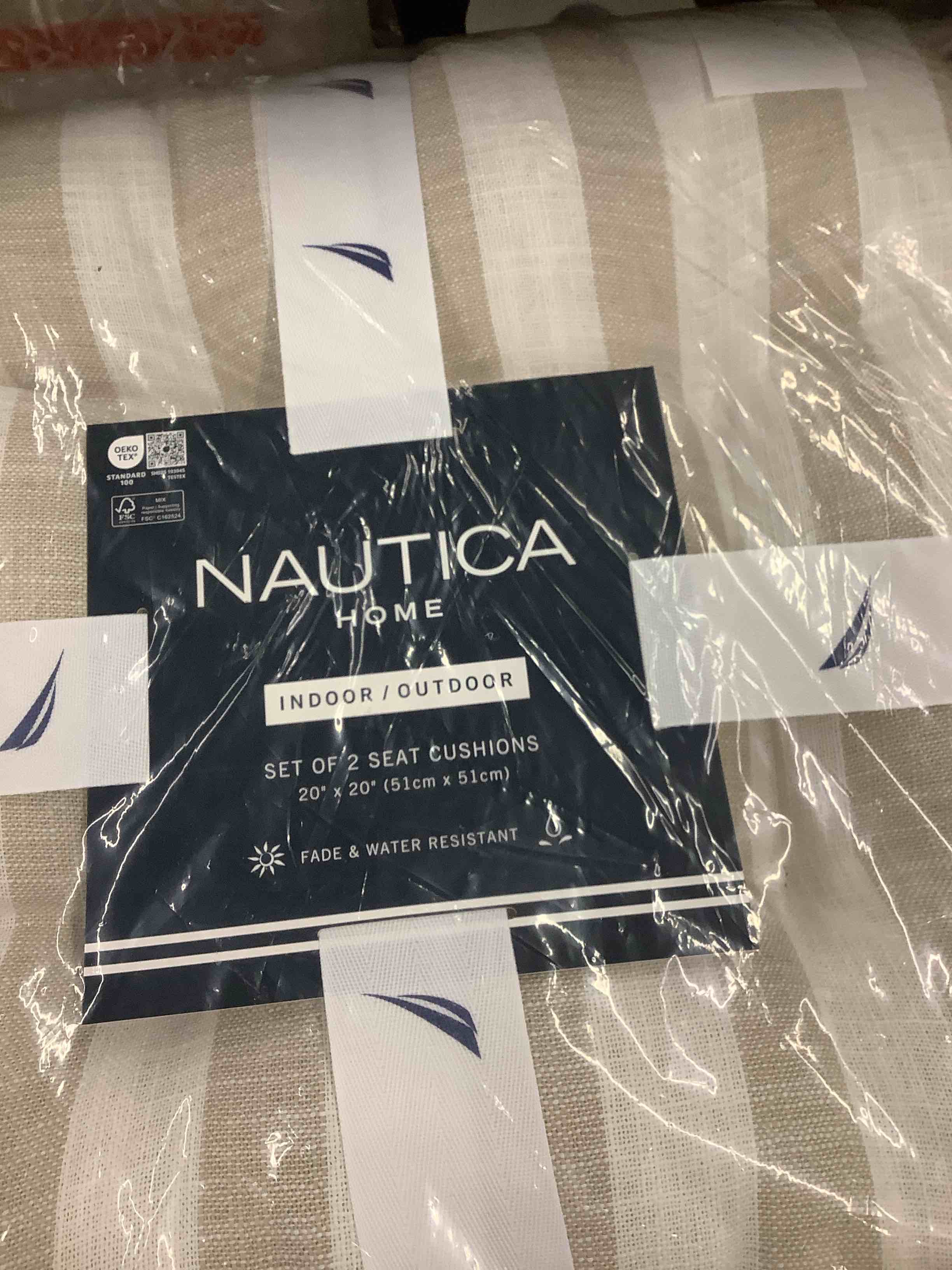 Nautical home indoor/outdoor seat cushion 