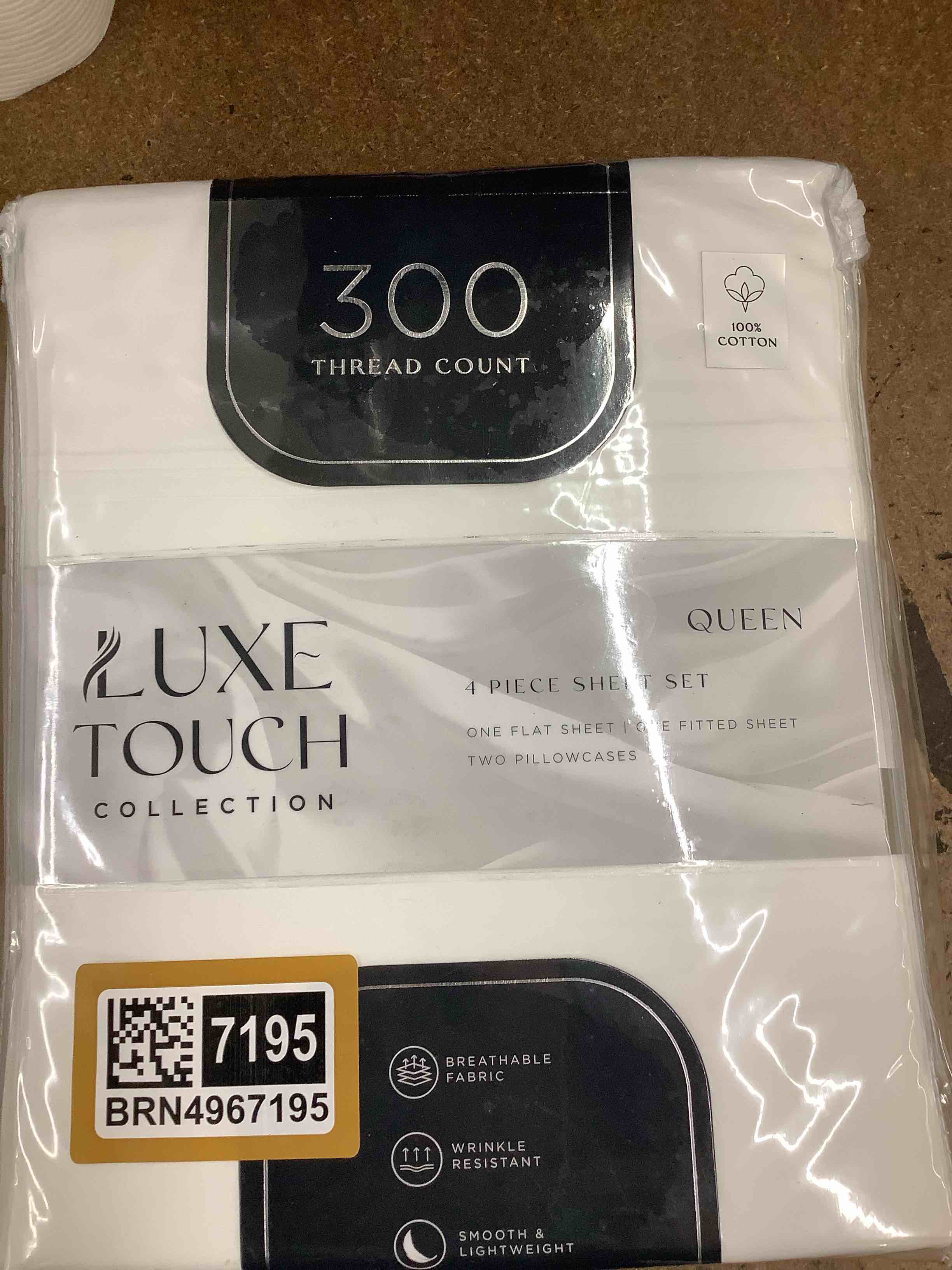300 thread count  4 pc sheet set Queen 