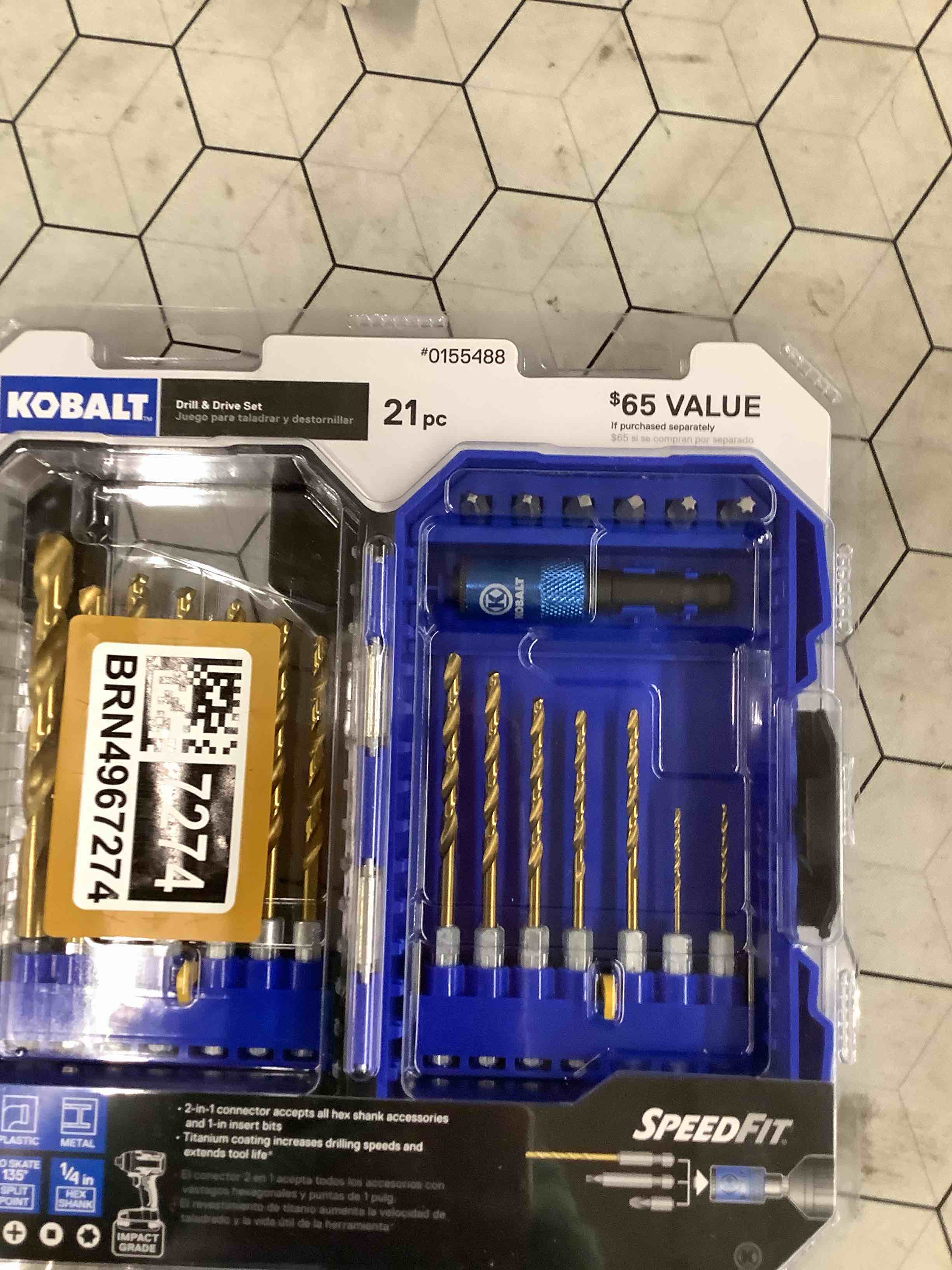 kobalt 21-piece titanium metal twist drill bit set