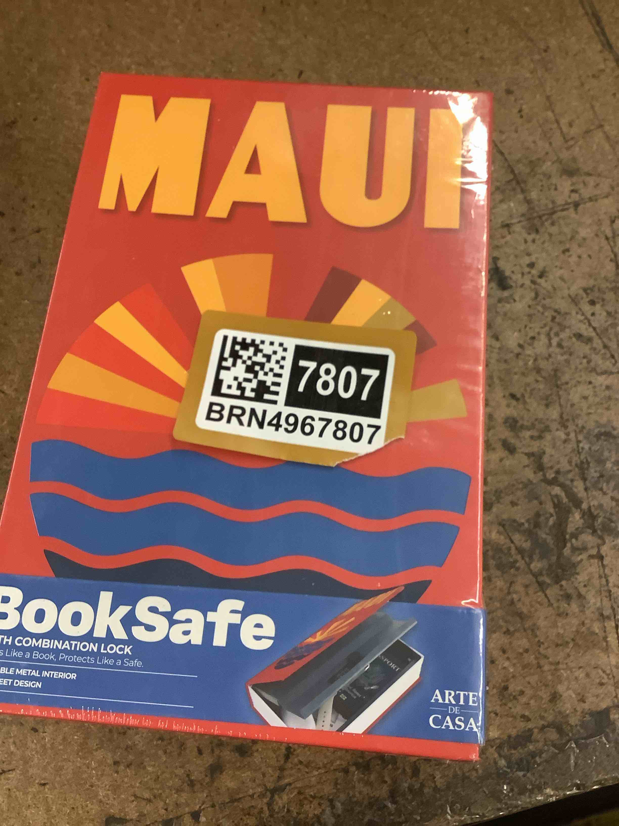 Maui book safe with combination lock metal interior 