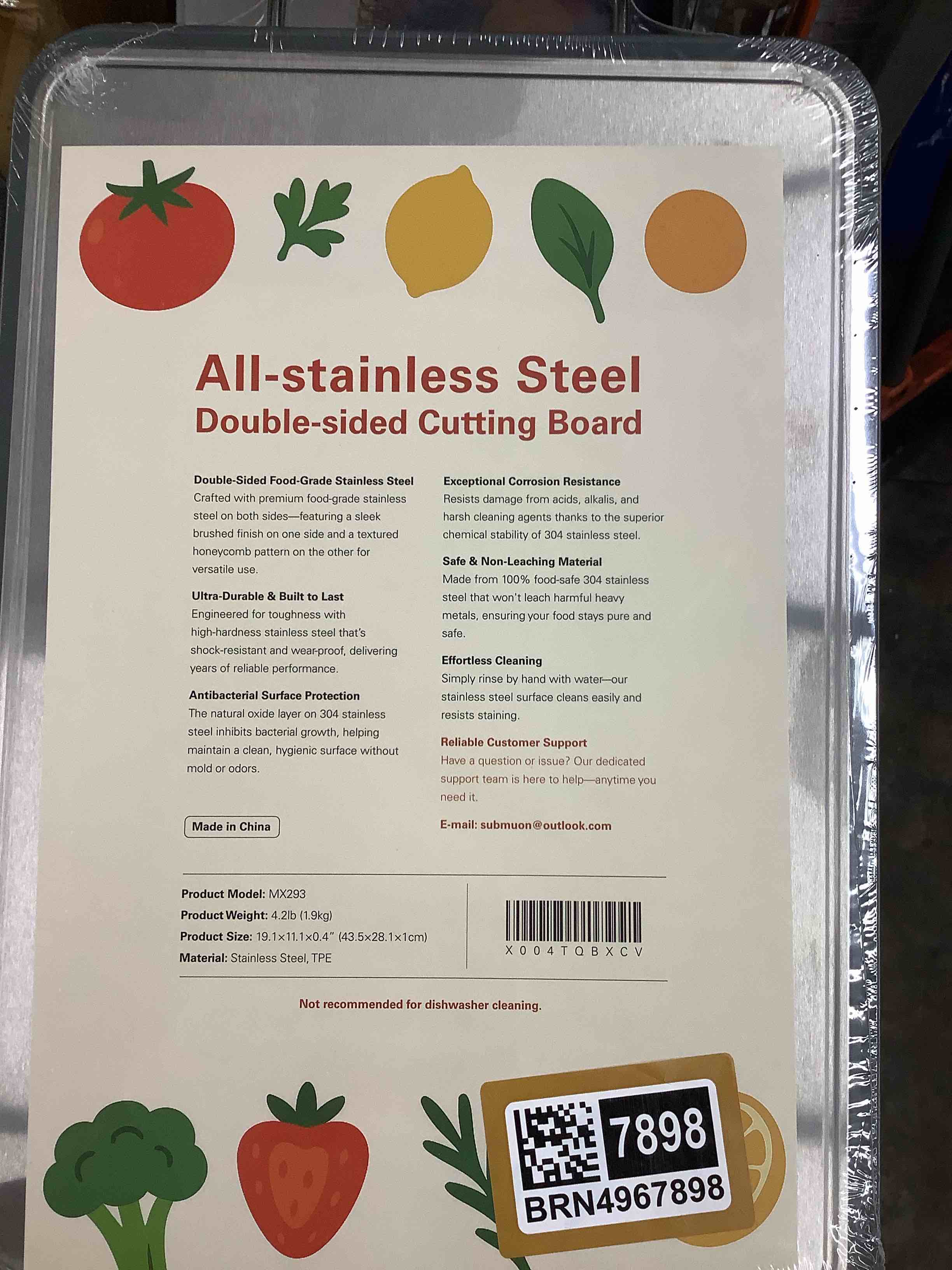 all stainless steel bobble sided cutting board 