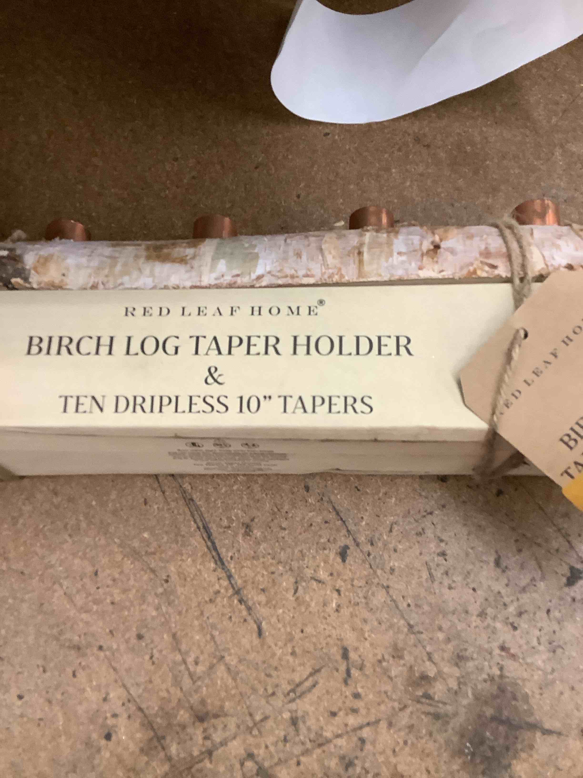 birch log taper holder ten drip less 10 tapers 