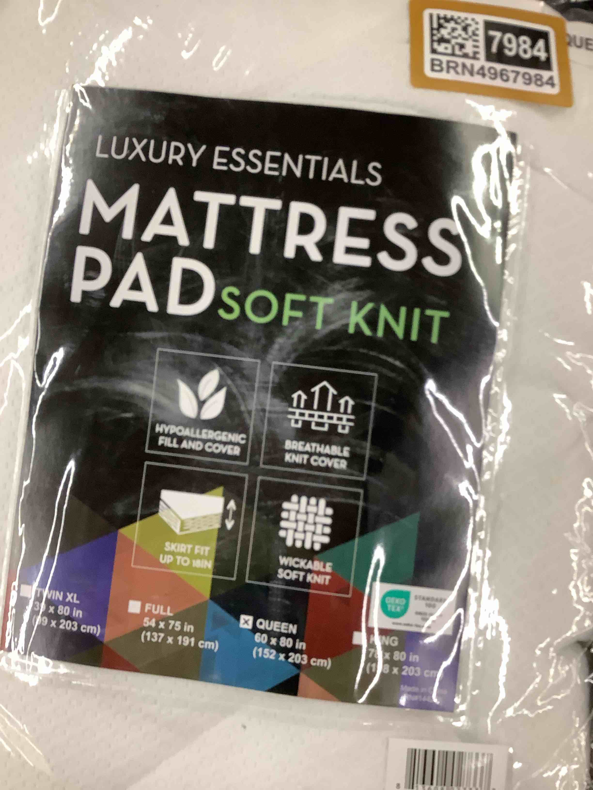 luxury essentials mattresses pad soft knit Queen 